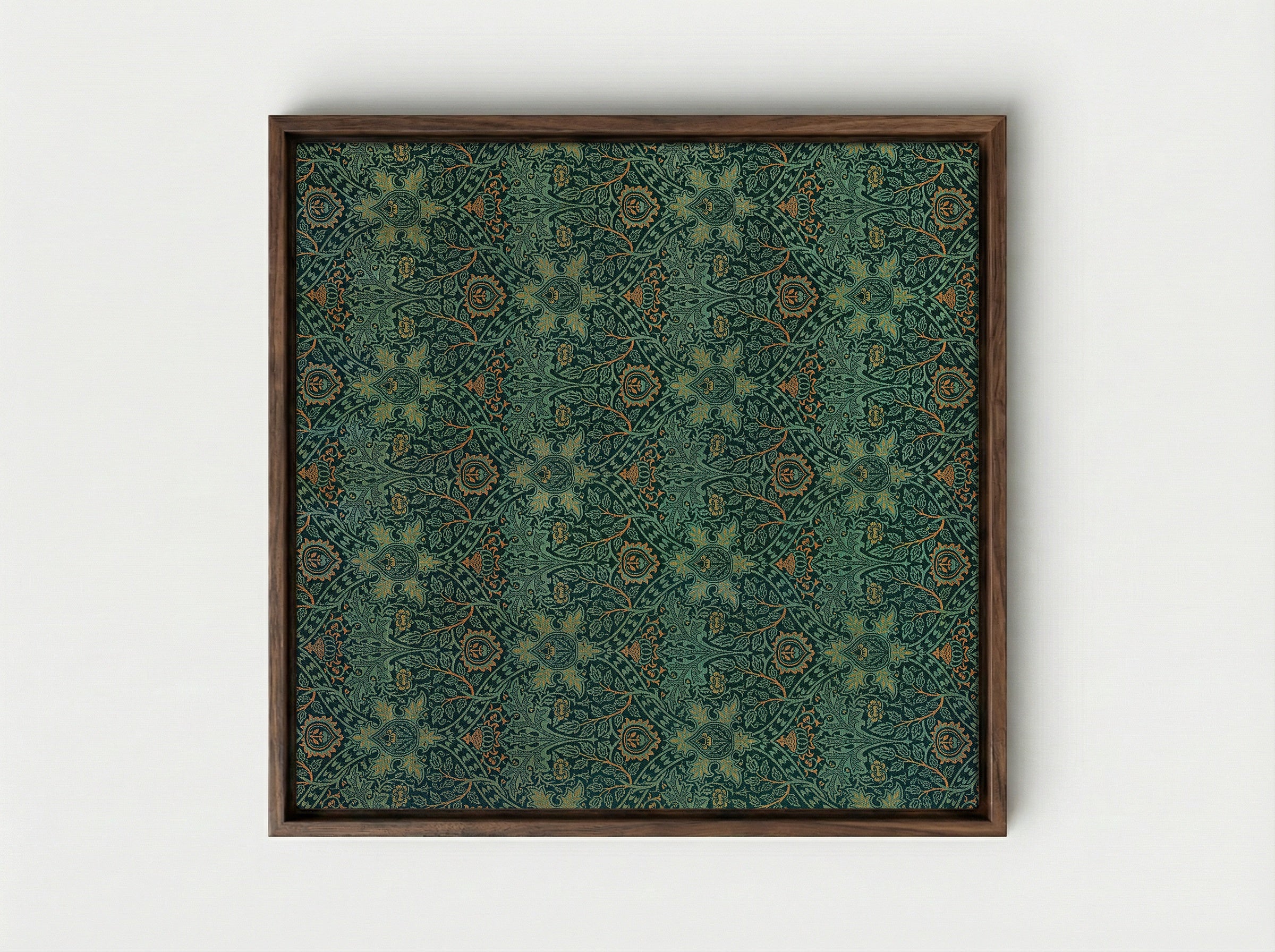 Ispahan - William Morris - Framed Canvas Dark Wood