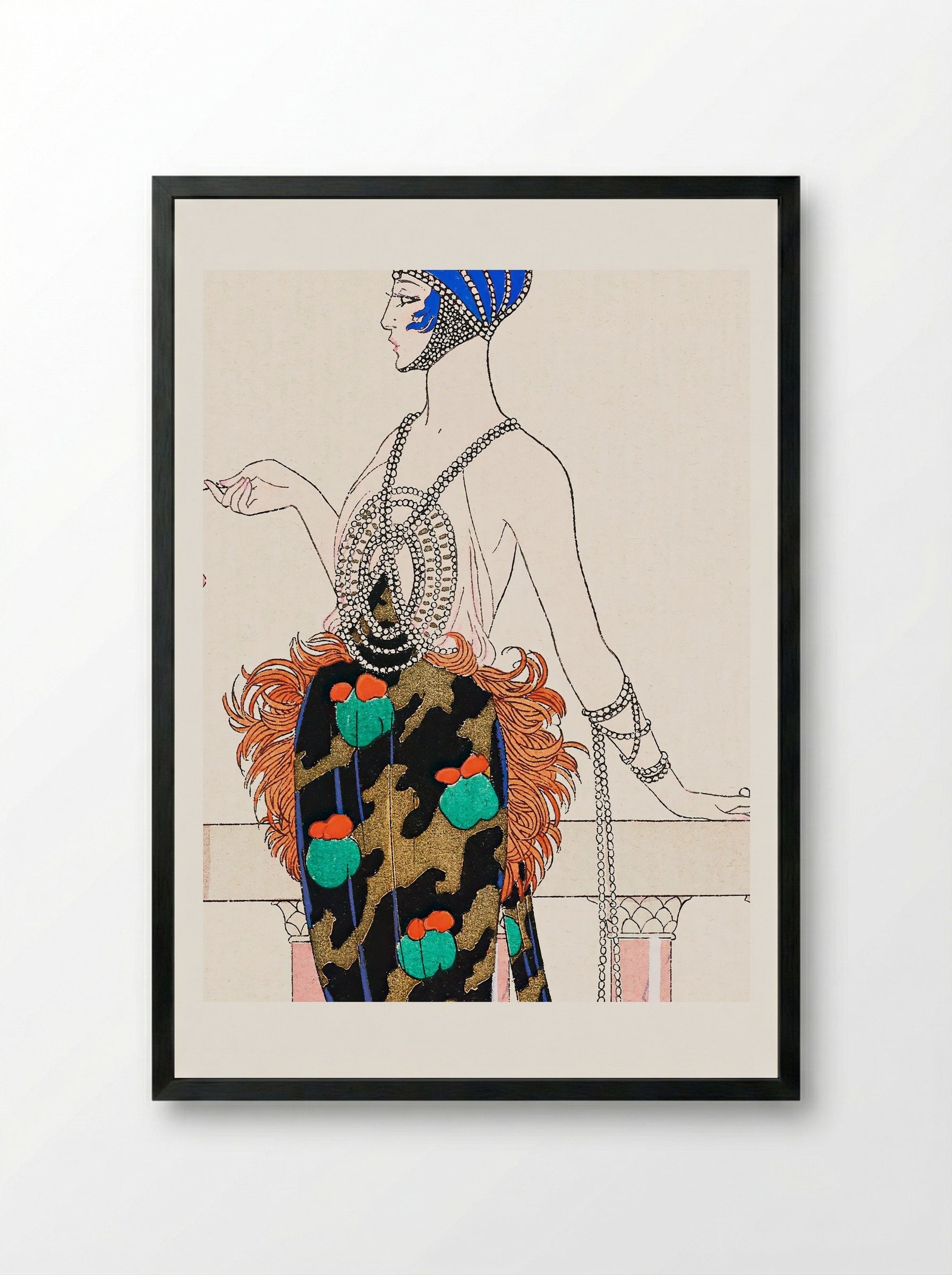 Laissez-moi Seule! (from Les Feuillets d'Art) - George Barbier - Framed Print Black