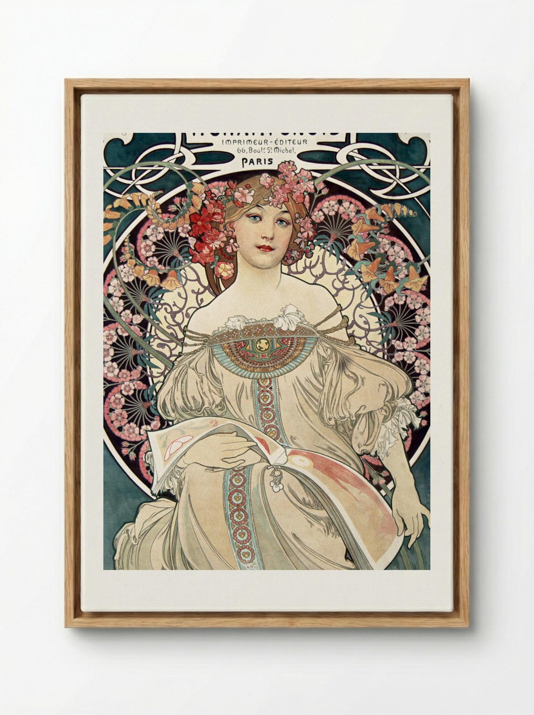 F. Champenois Imprimeur-Éditeur - Alphonse Mucha - Framed Canvas Wood