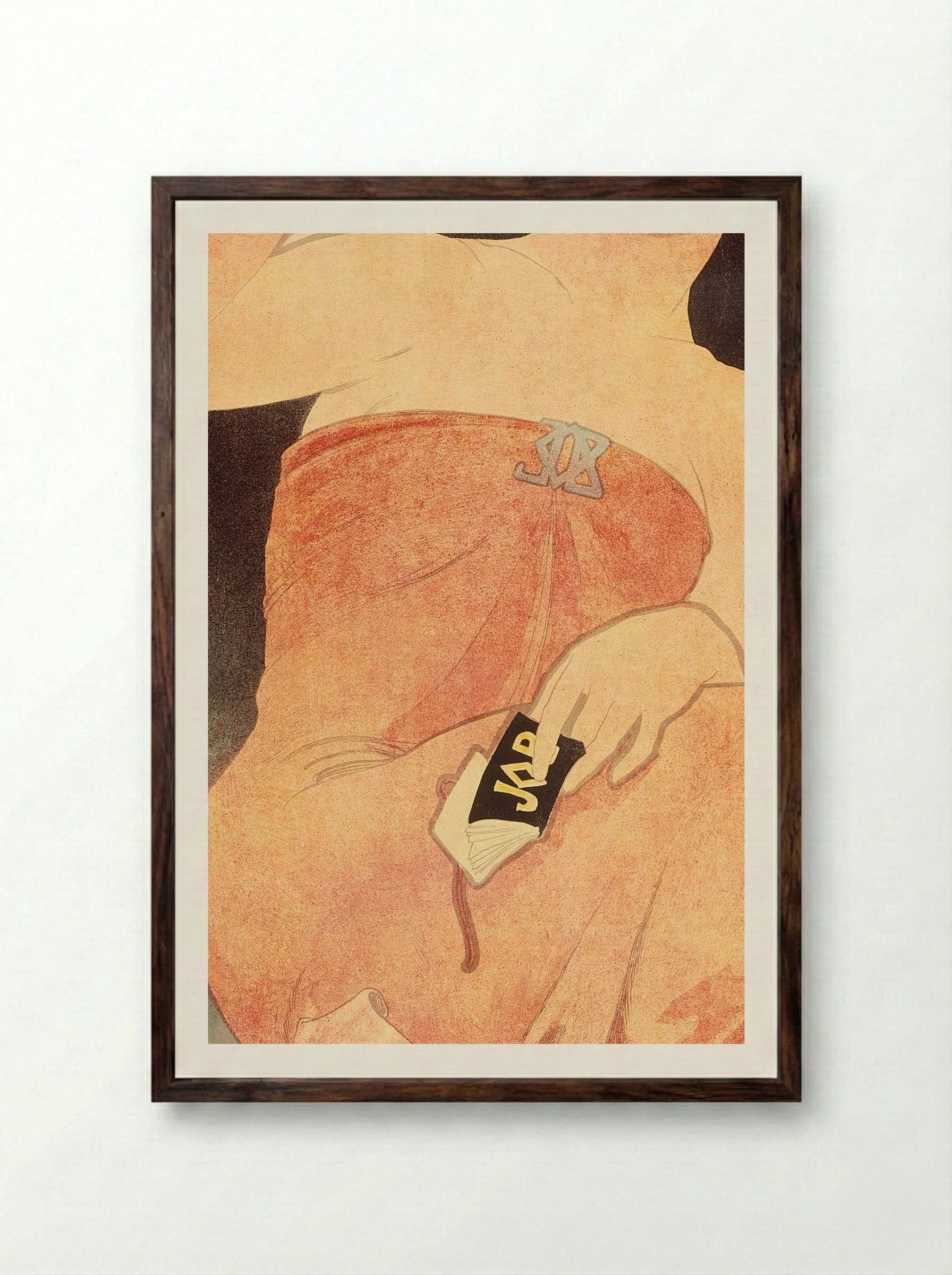 Job Cigarette Advertisement - Alphonse Mucha - Framed Print Dark Wood