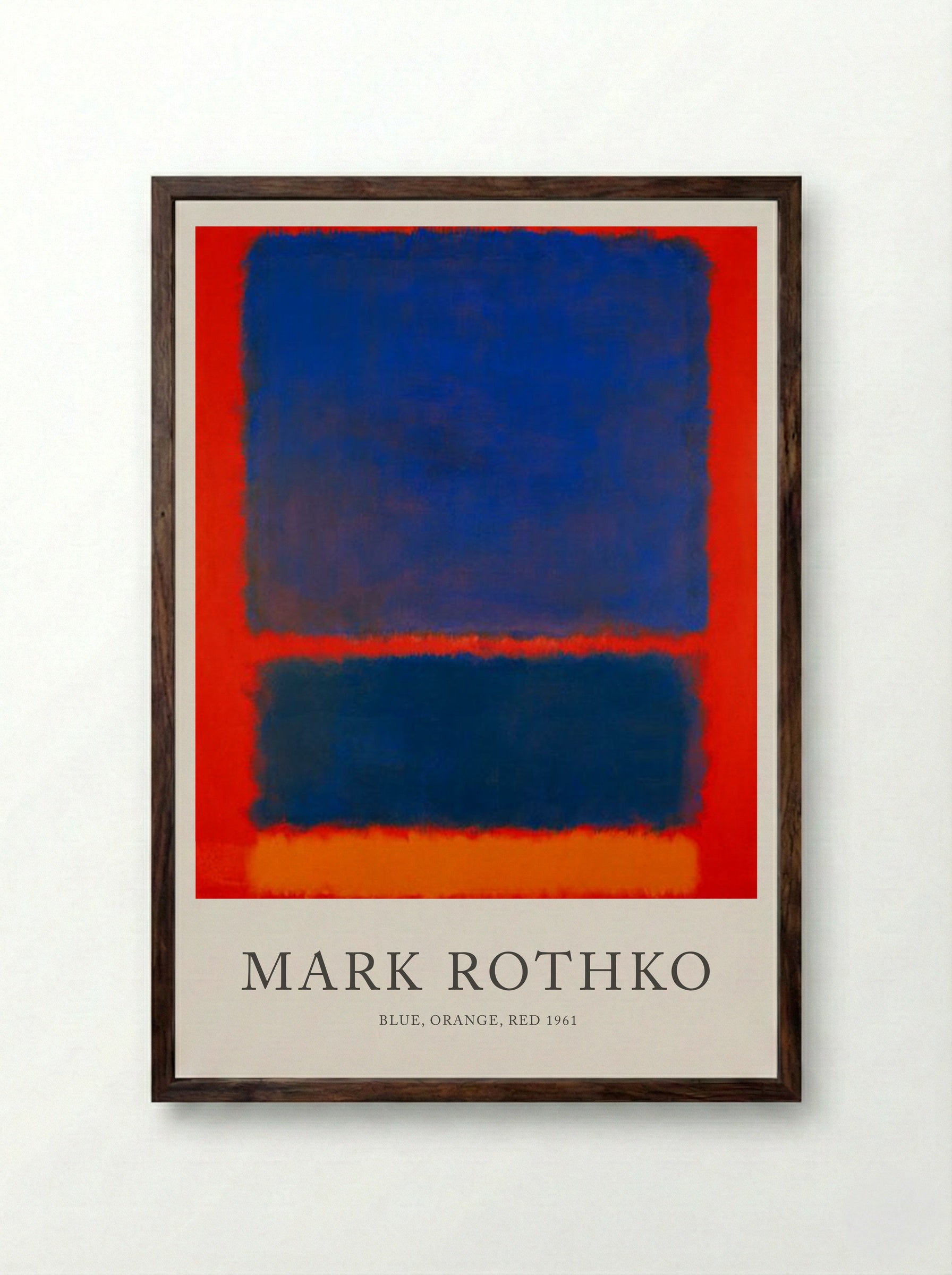 Blue, Orange, Red - Mark Rothko - Framed Print Dark Wood