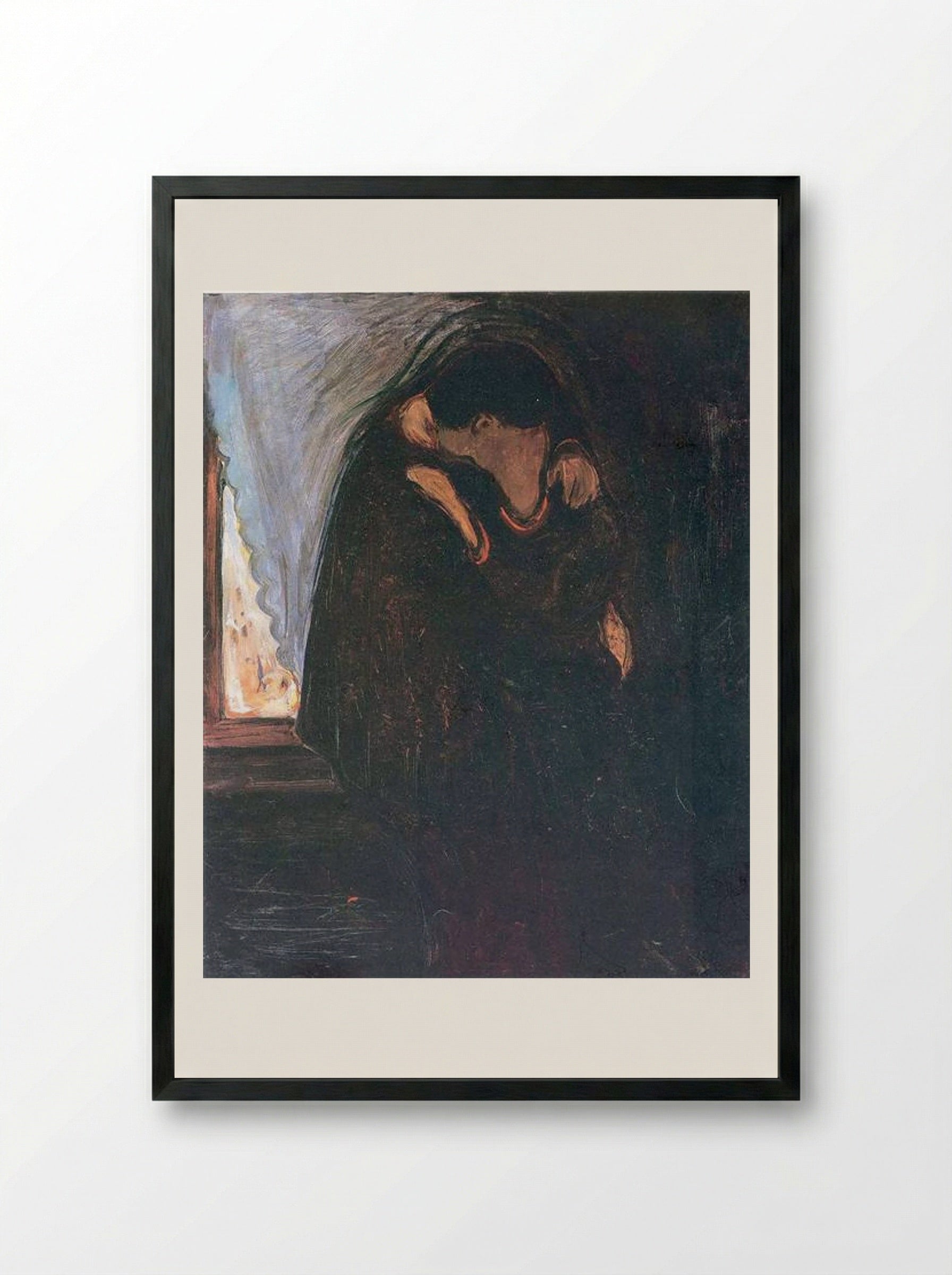 The Kiss I - Edvard Munch - Framed Print Black
