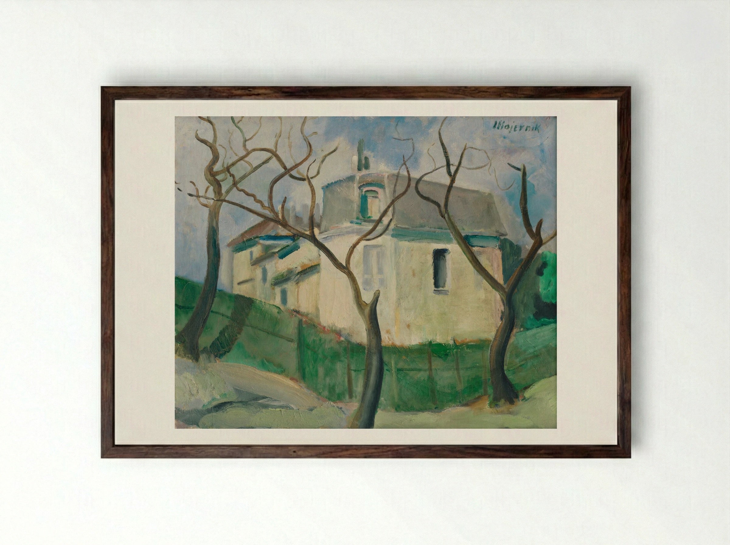 Villa in the Garden - Cyprián Majerník - Framed Print Dark Wood