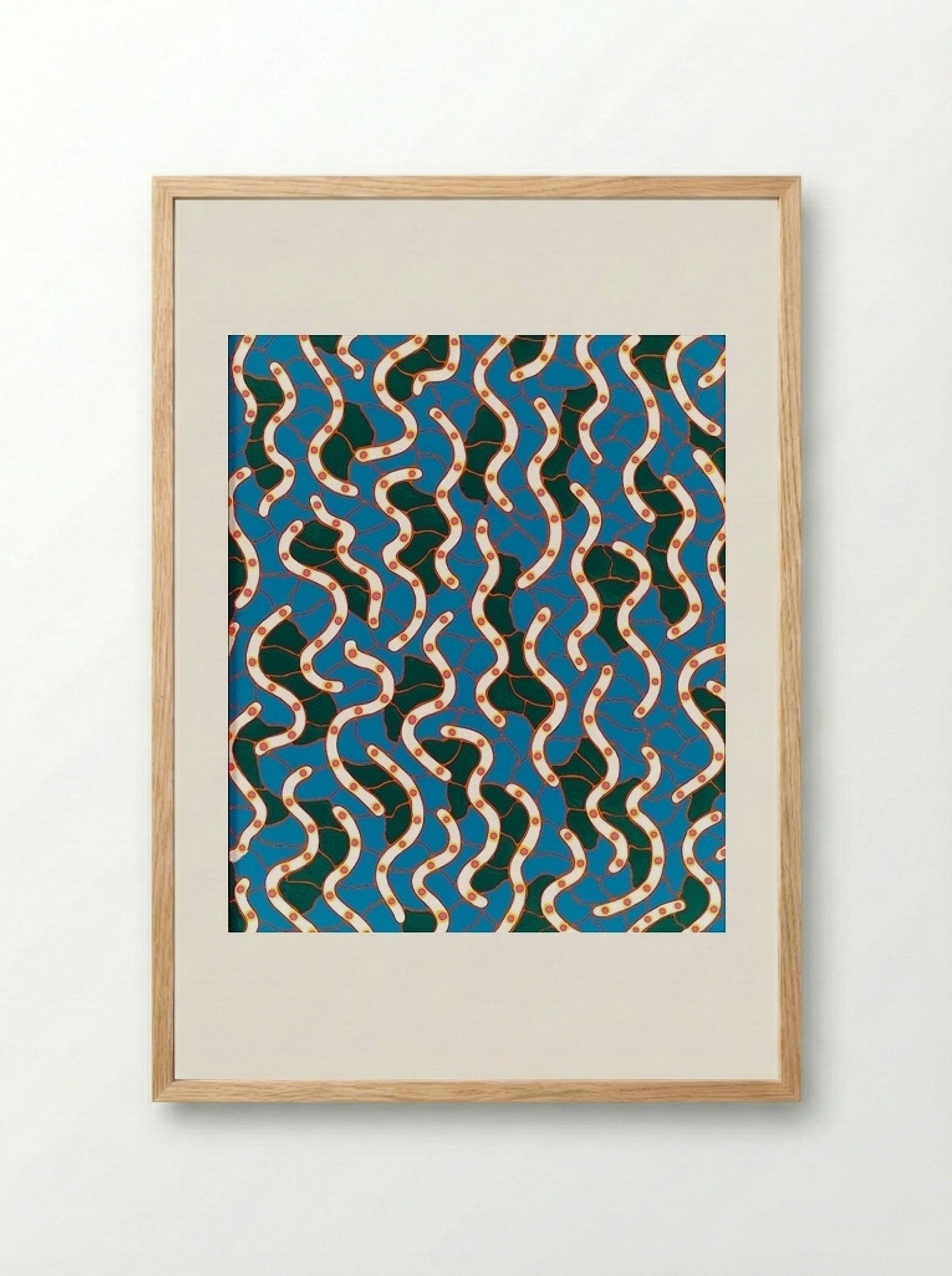 Waves on the Hudson River - Yayoi Kusama - Framed Print Wood