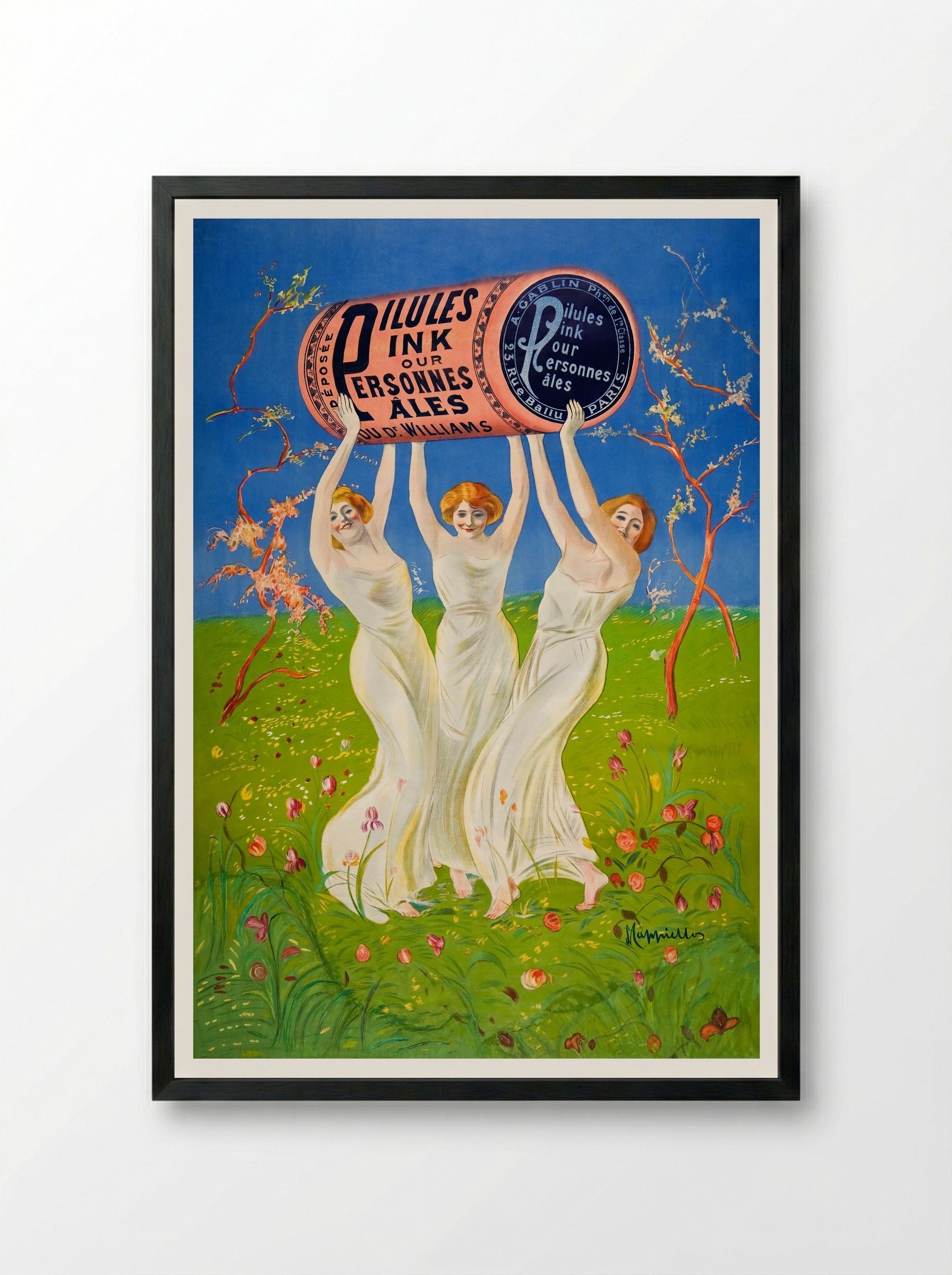 Pillules Ink Our Personnes Ales - Henri Thiriet - Framed Print Black
