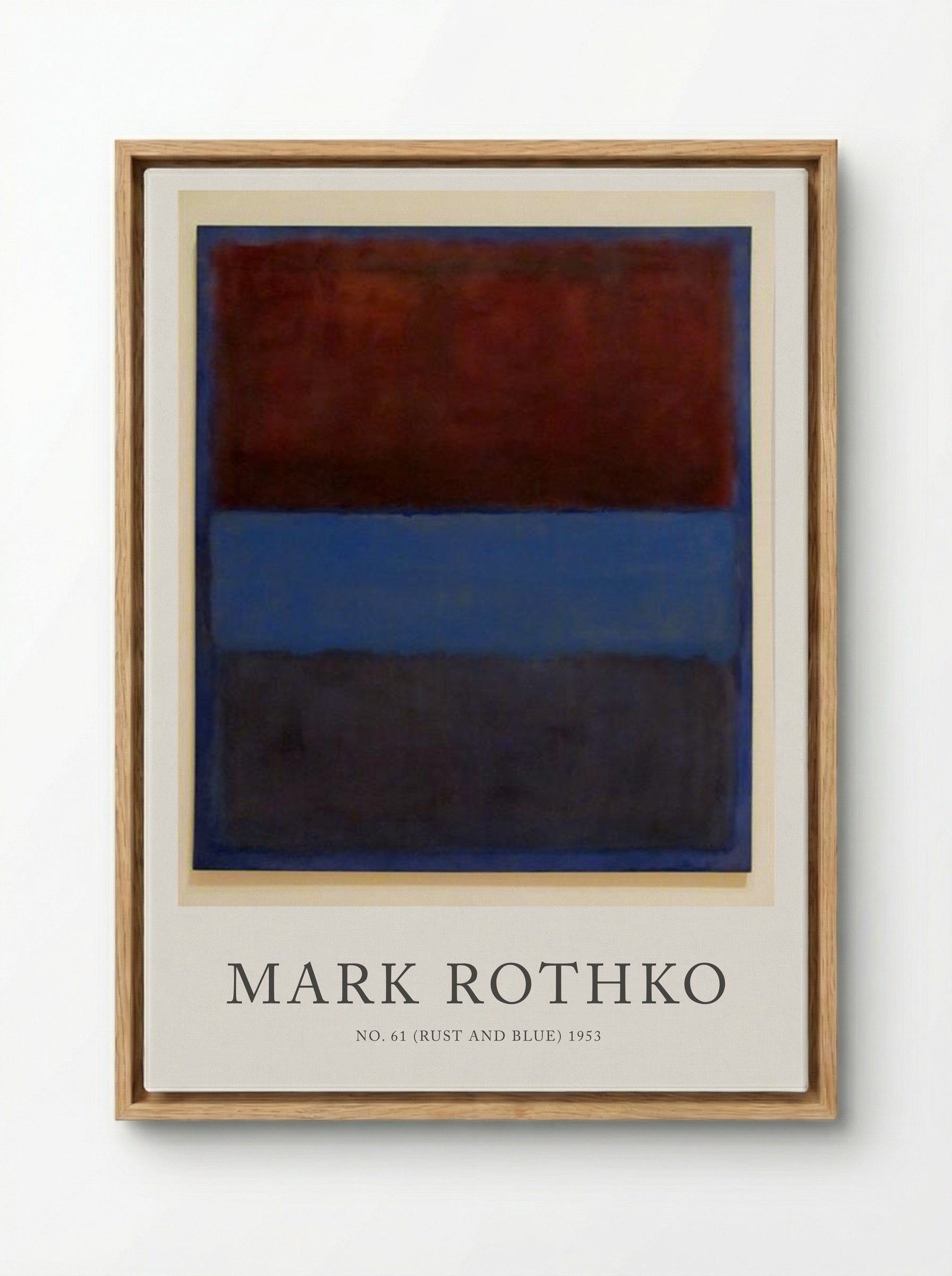 No. 61 (Rust and Blue) - Mark Rothko - Framed Canvas Wood