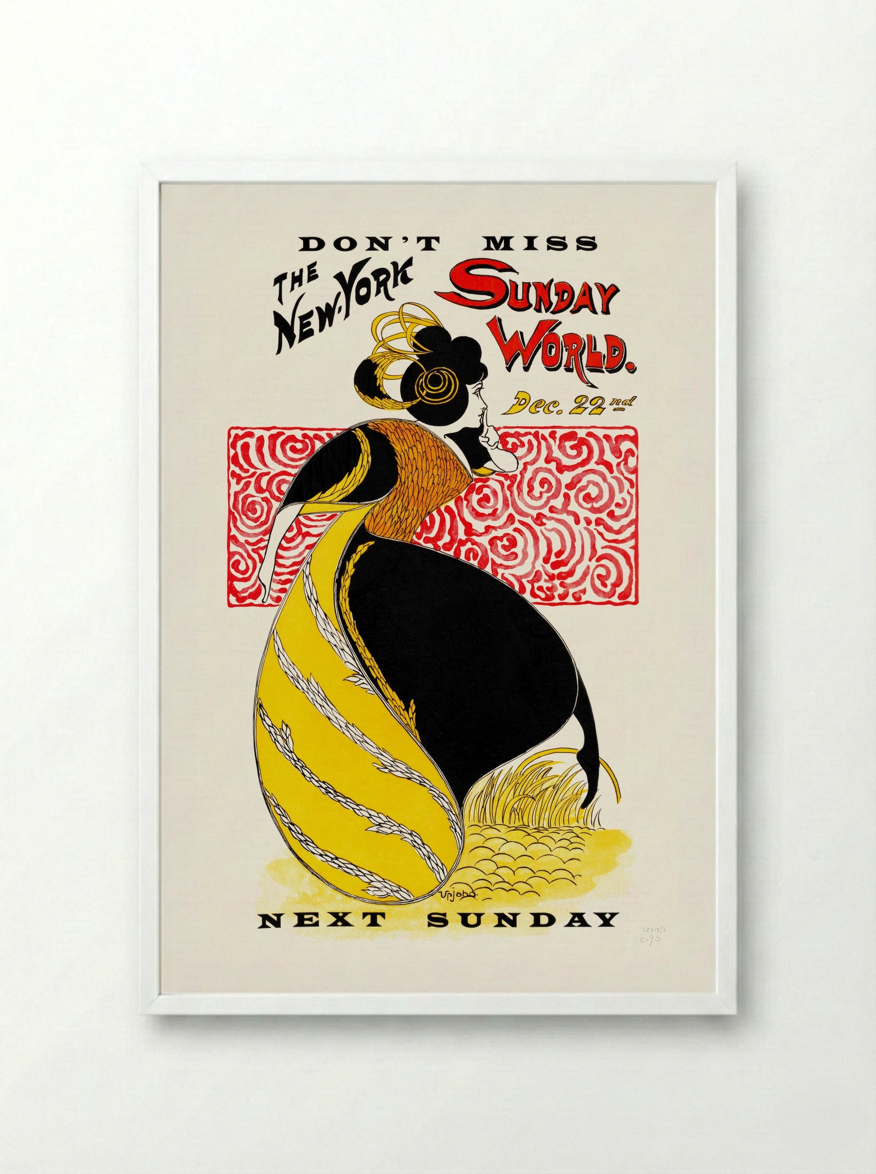 The New York Sunday World, Dec. 22nd - Frank King - Framed Print White