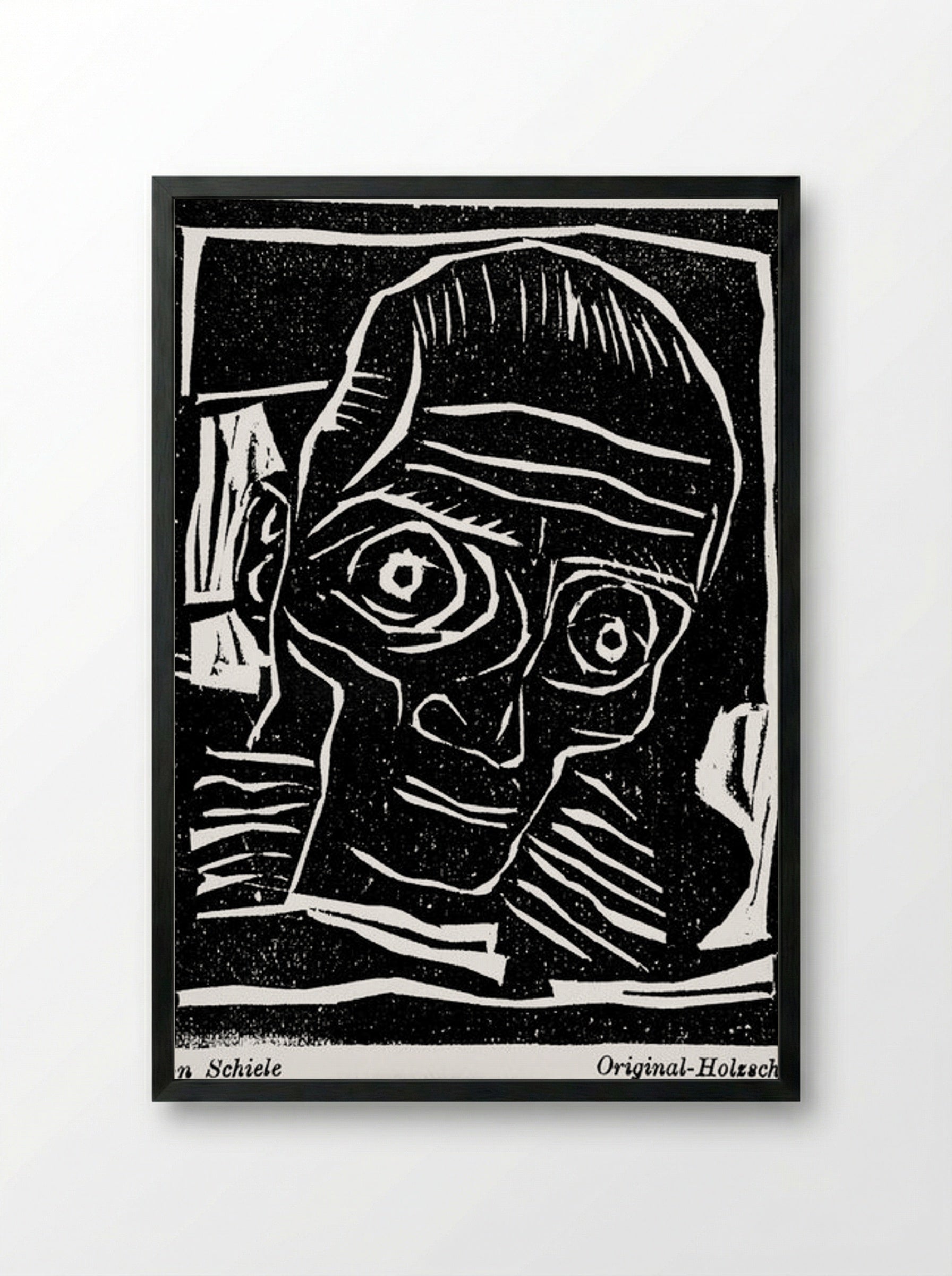 Die Aktion, Jg. 6, Nr. 39/40 (Self-Portrait) - Egon Schiele - Framed Print Black