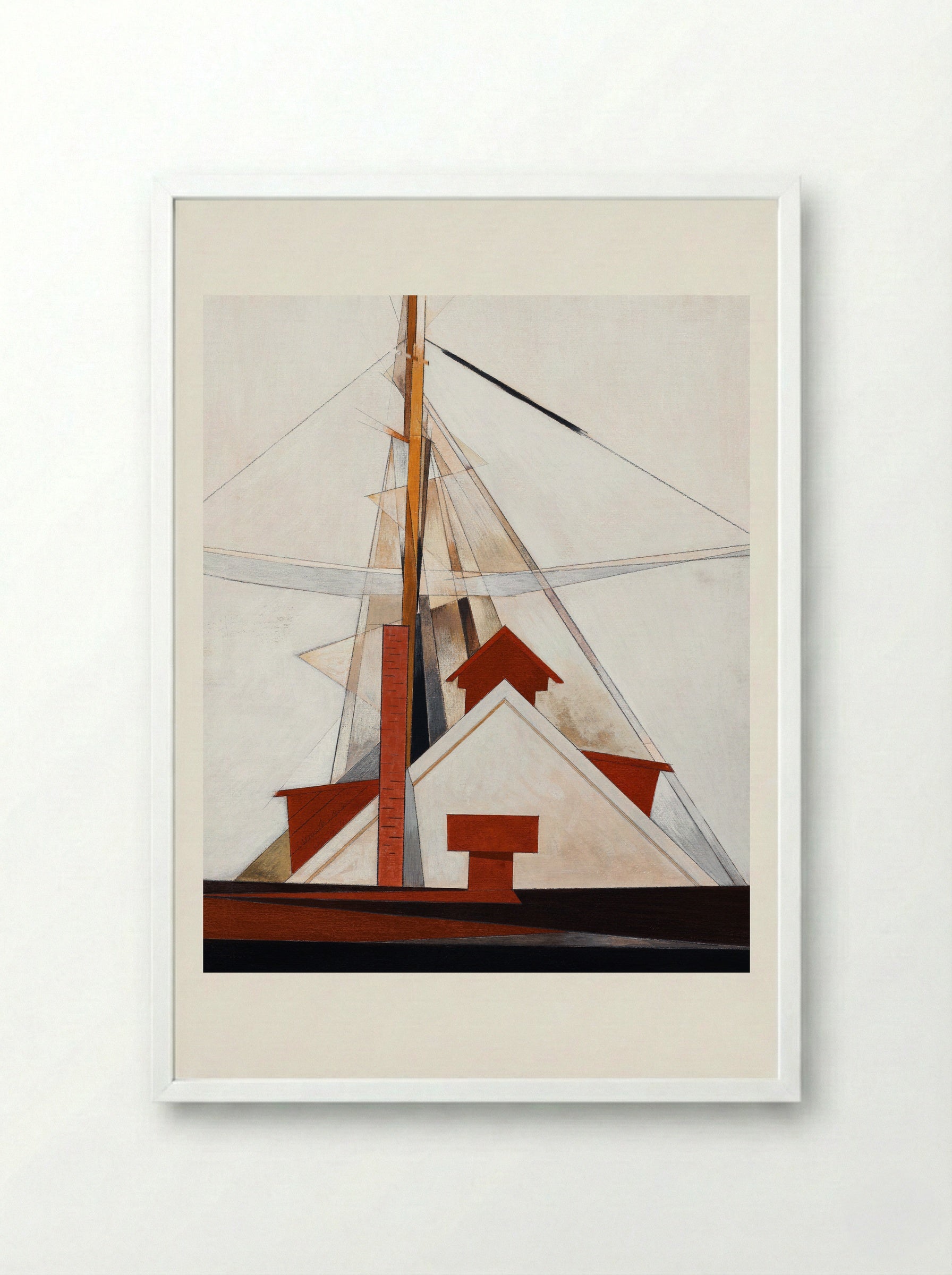 Masts - Charles Demuth - Framed Print White