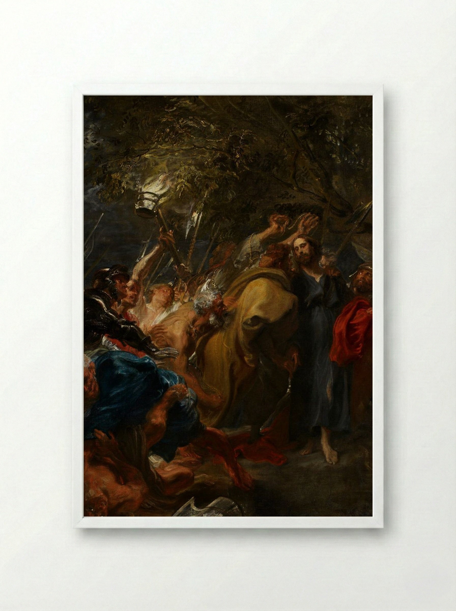 The Kiss of Judas - Peter Paul Rubens - Framed Print White