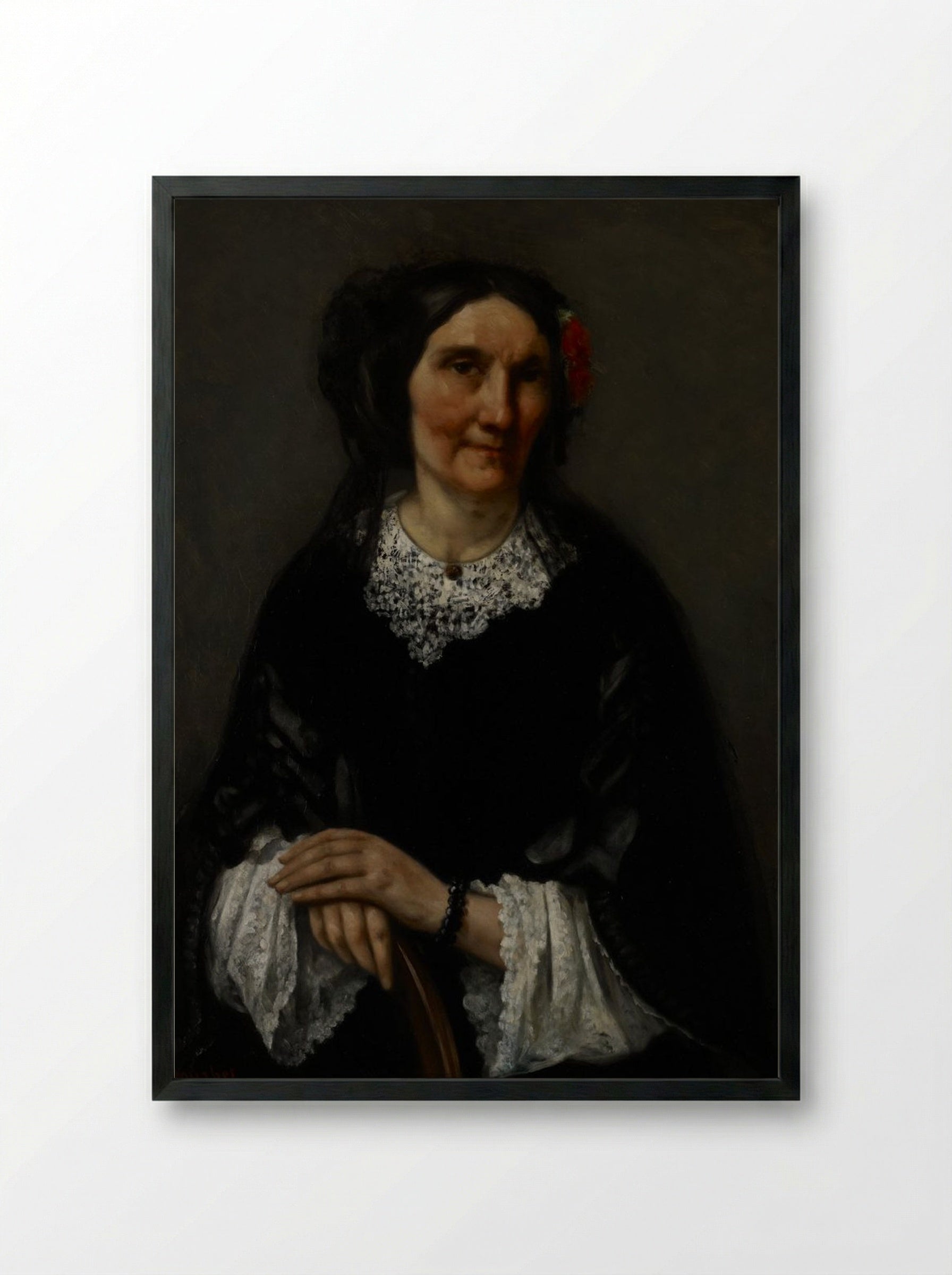Portrait of a Woman - Gustave Courbet - Framed Print Black