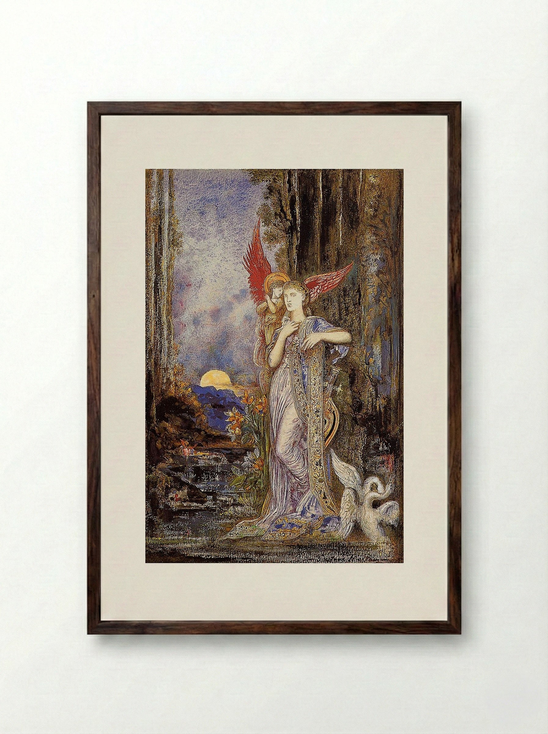 Inspiration - Gustave Moreau - Framed Print Dark Wood