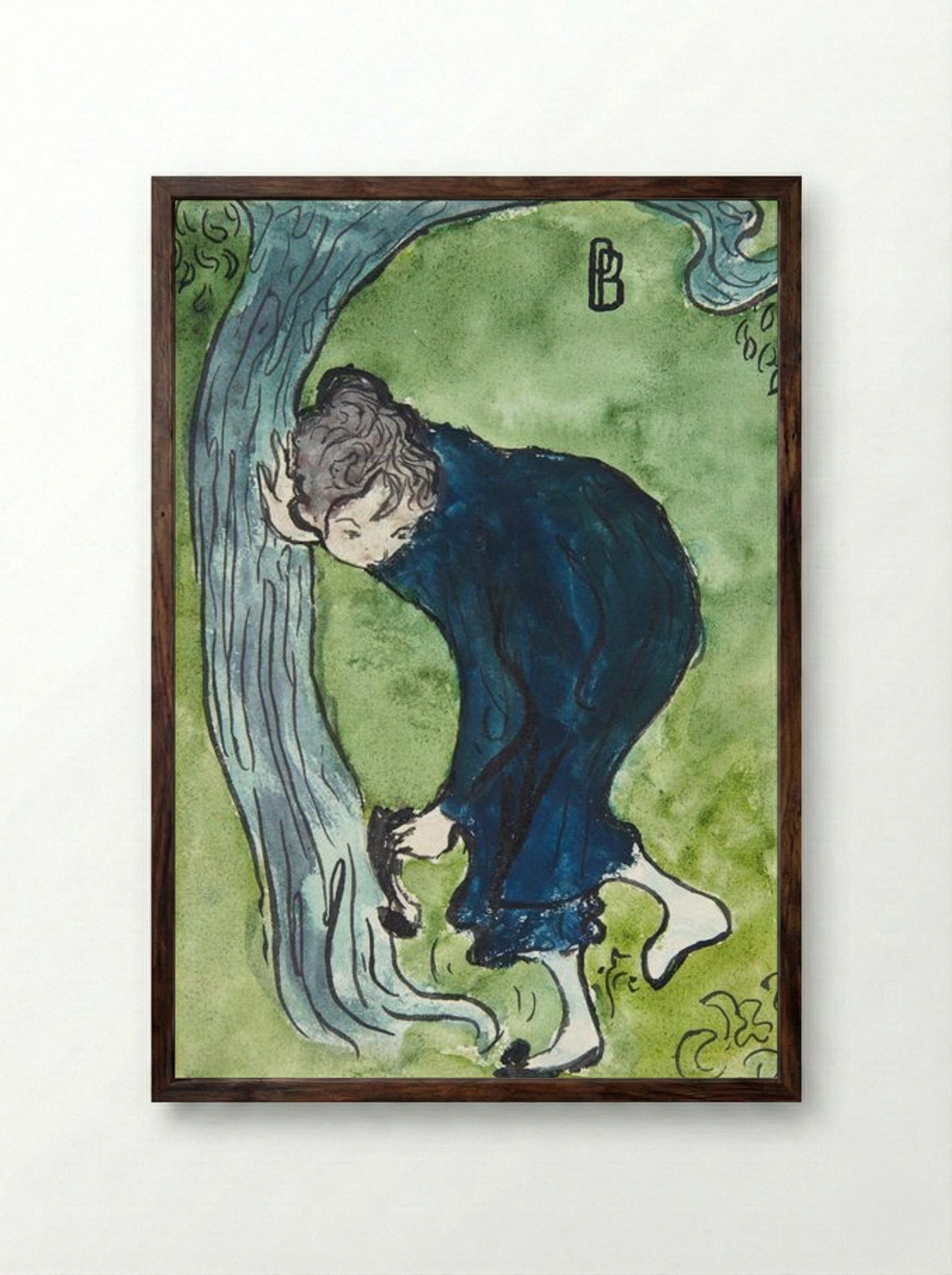 The False Step - Pierre Bonnard - Framed Print Dark Wood