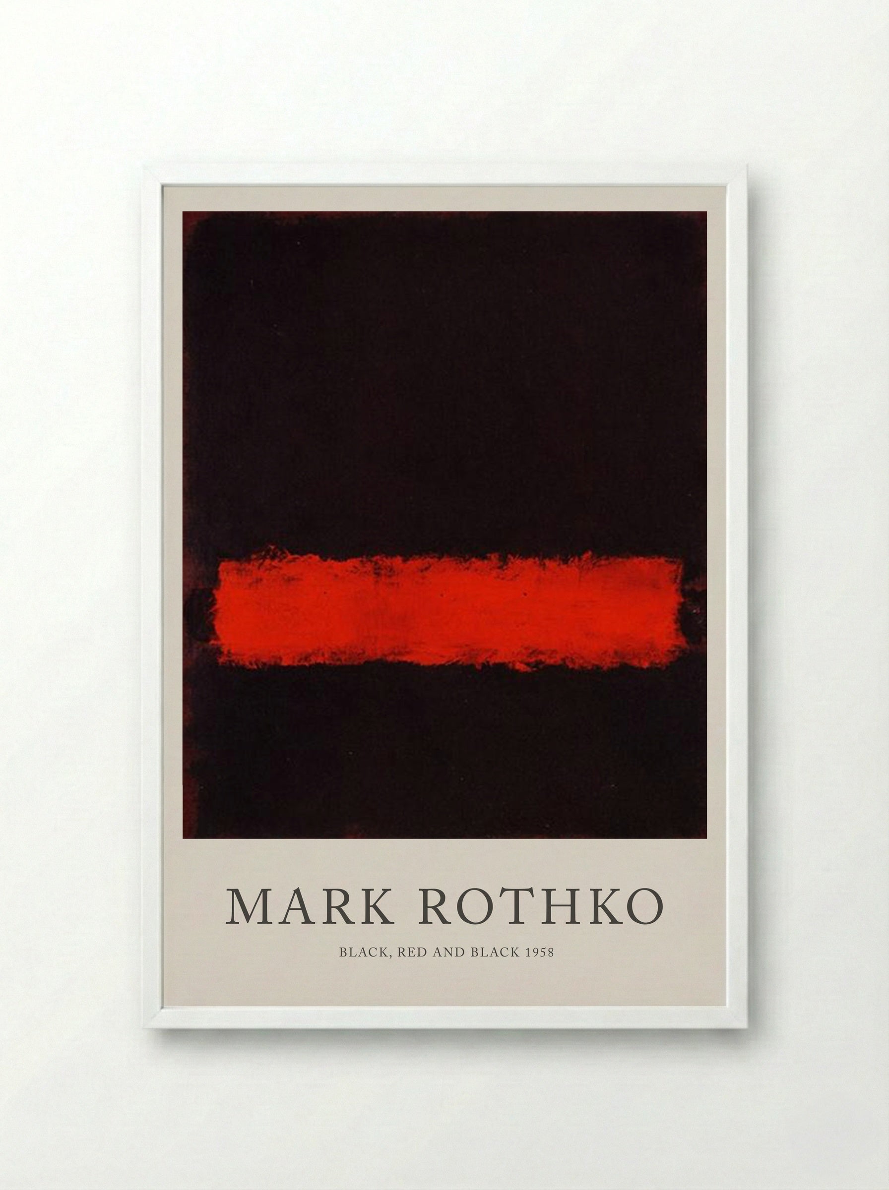 Black, Red and Black - Mark Rothko - Framed Print White
