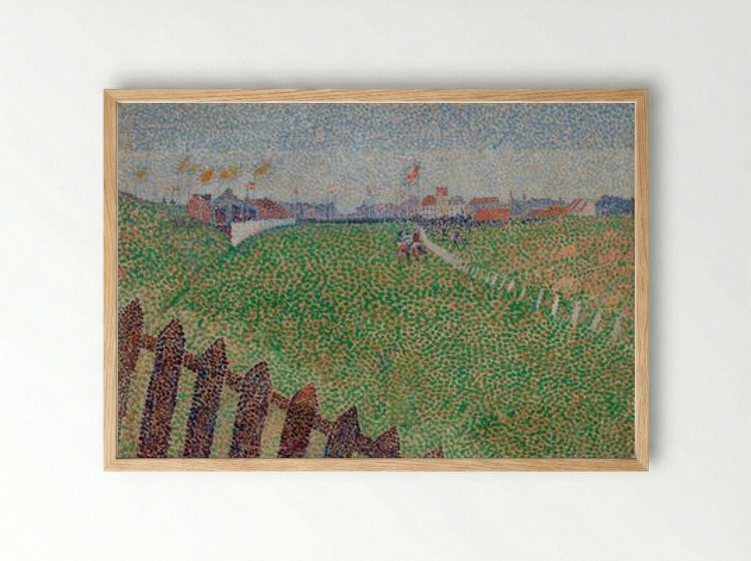 The Wellington Racecourse in Drizzle, Ostende - Alfred William Finch - Framed Print Wood