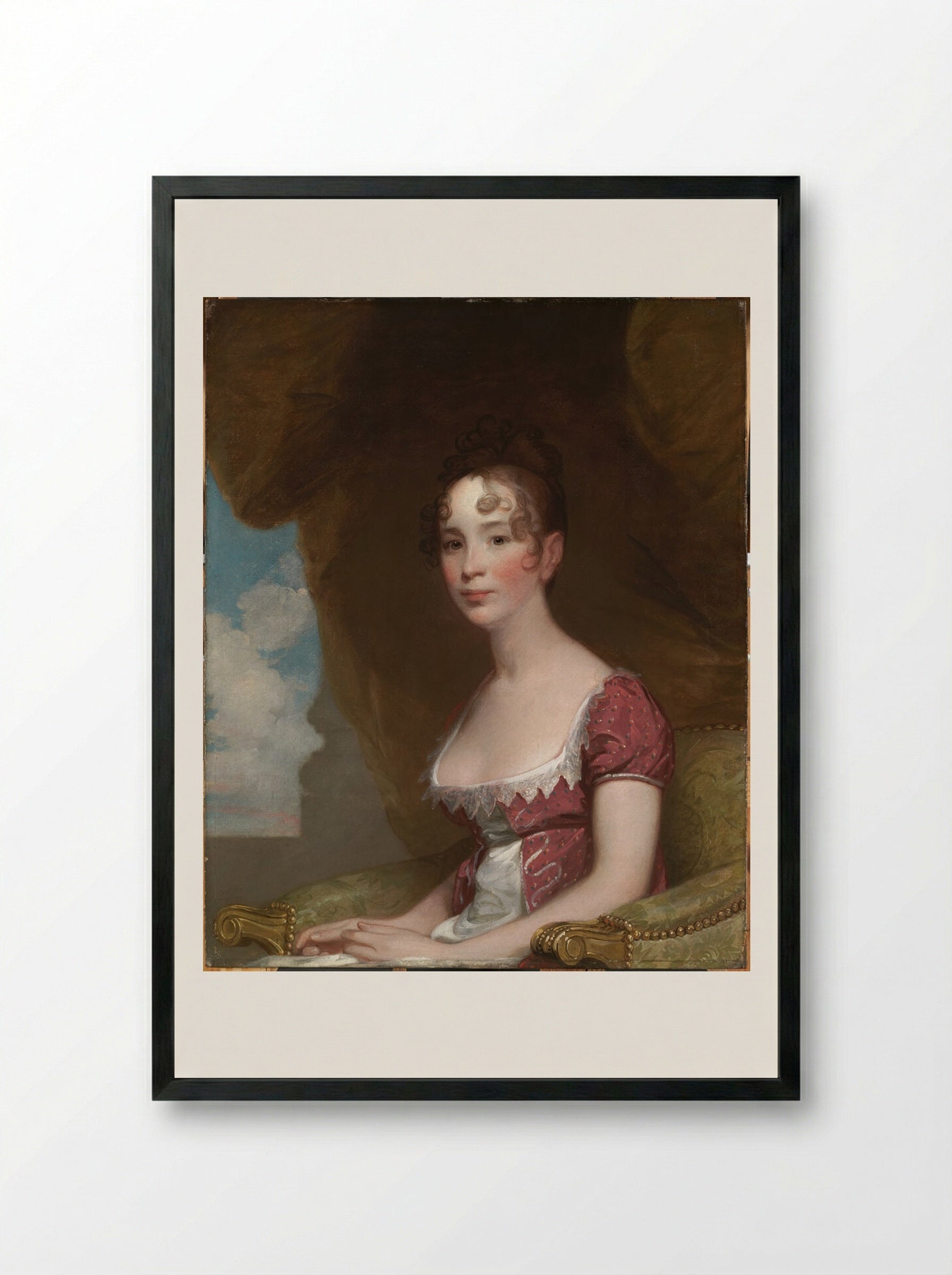 Sally Otis Thorndike (Mrs. Israel Thorndike, Jr.) - Gilbert Stuart - Framed Print Black