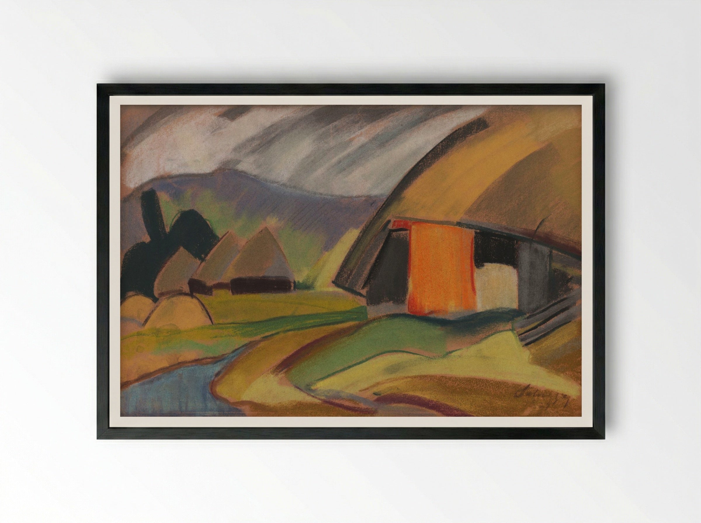 By the Village - Zolo Palugyay - Framed Print Black