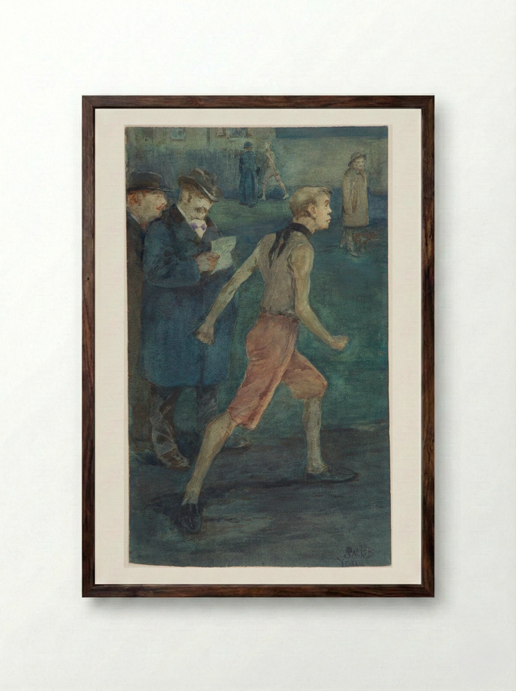 The Champion - Jack Butler Yeats - Framed Print Dark Wood