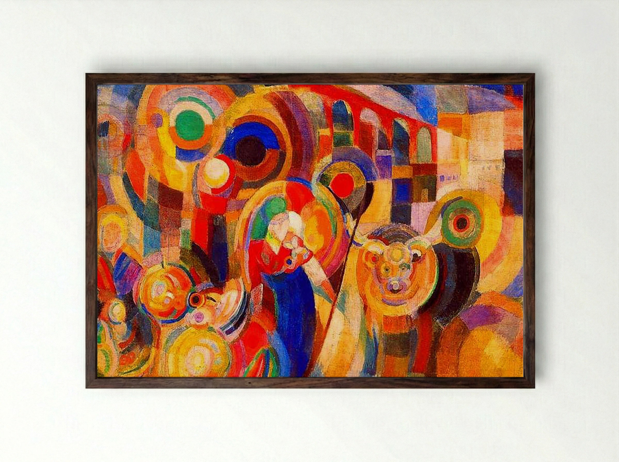Marché au Minho (Market at Minho) - Sonia Delaunay-Terk - Framed Print Dark Wood