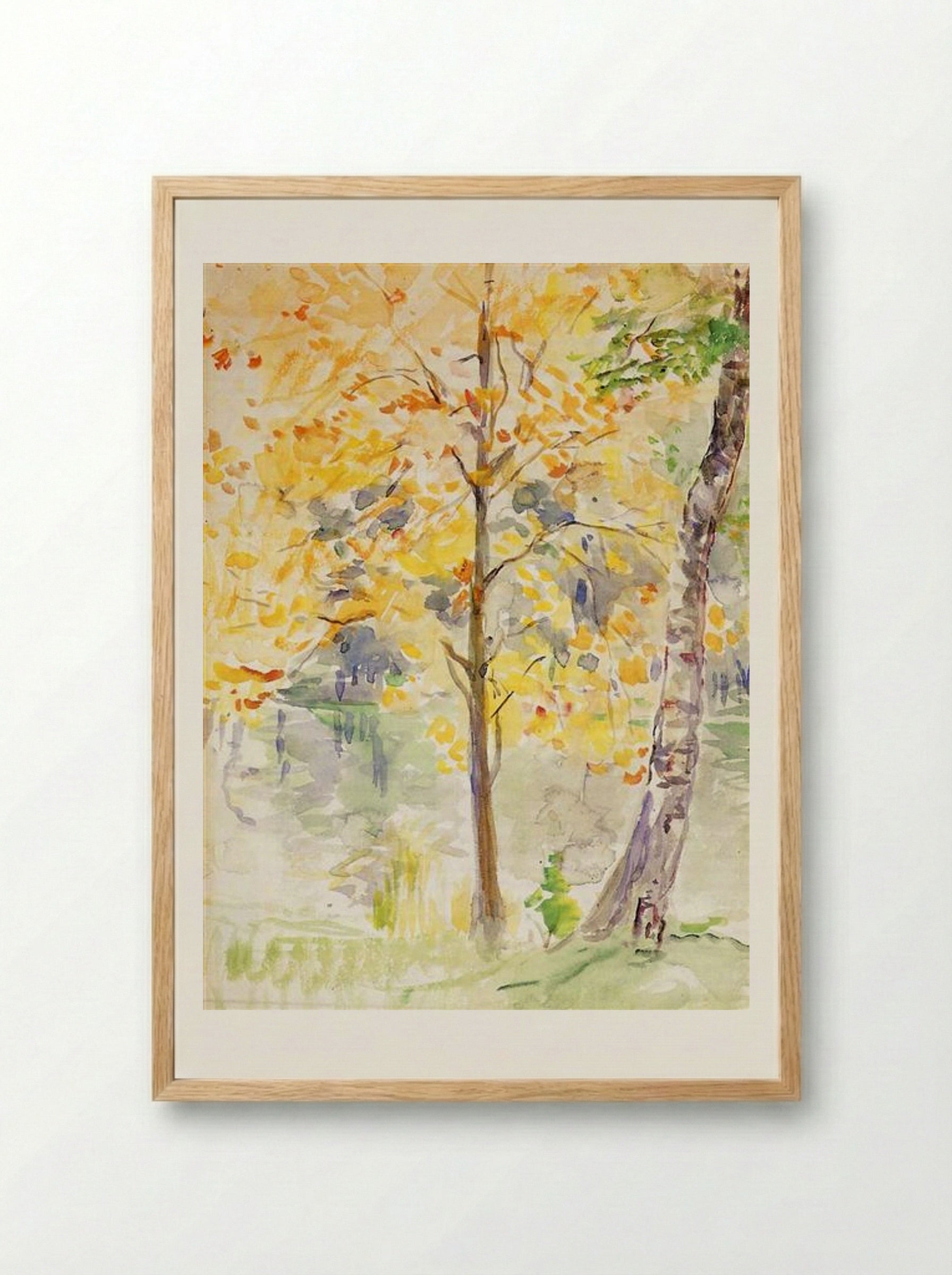 Fall Colors in the Bois de Boulogne - Berthe Morisot - Framed Print Wood