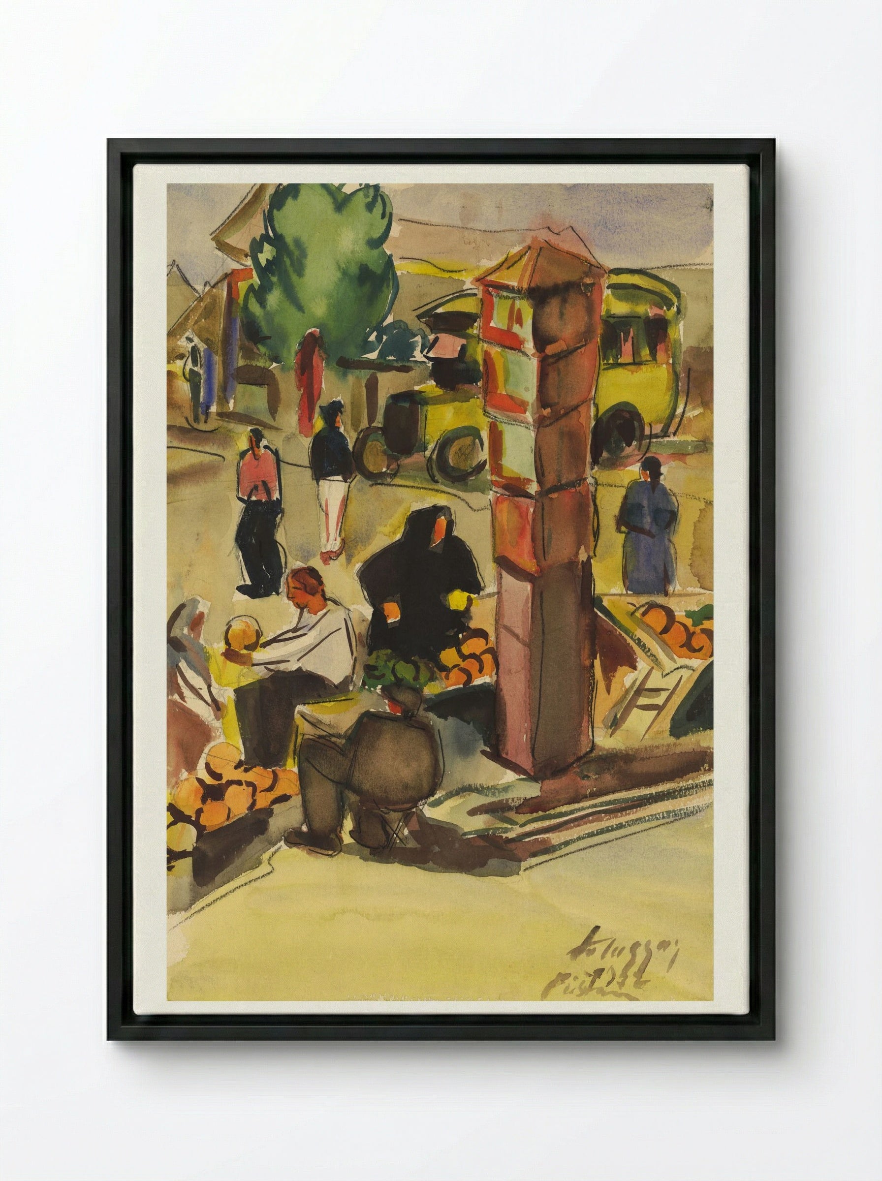 In a Market - Zolo Palugyay - Framed Canvas Black