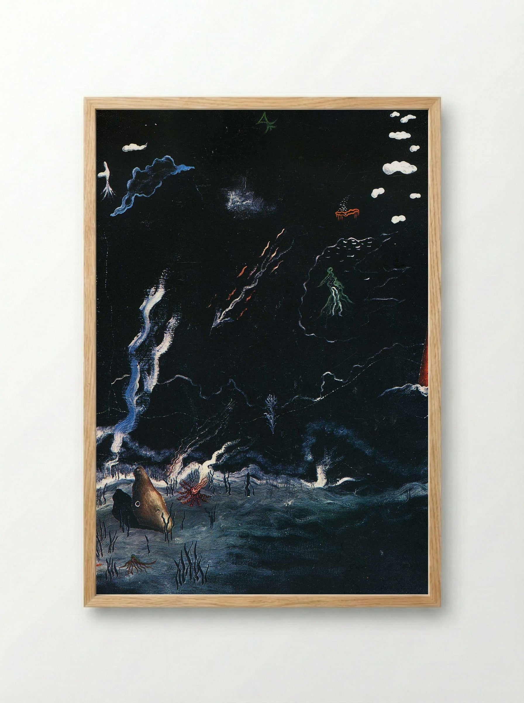 Storm (Black Landscape) - Yves Tanguy - Framed Print Wood