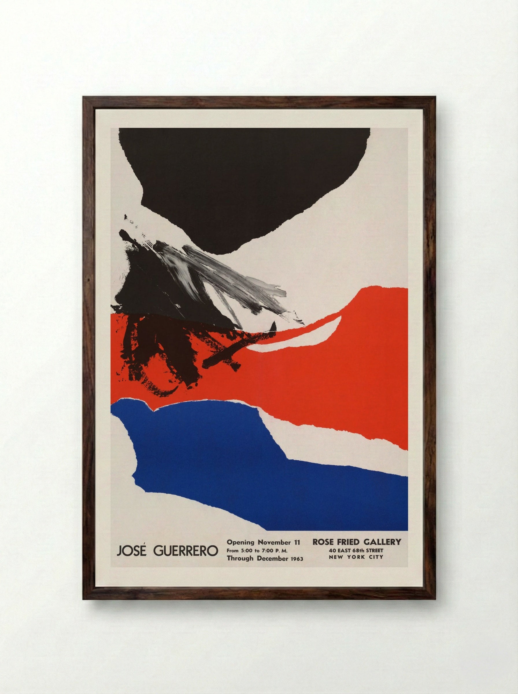 Rose Fried Gallery Exhibition Poster - José Guerrero - Framed Print Dark Wood
