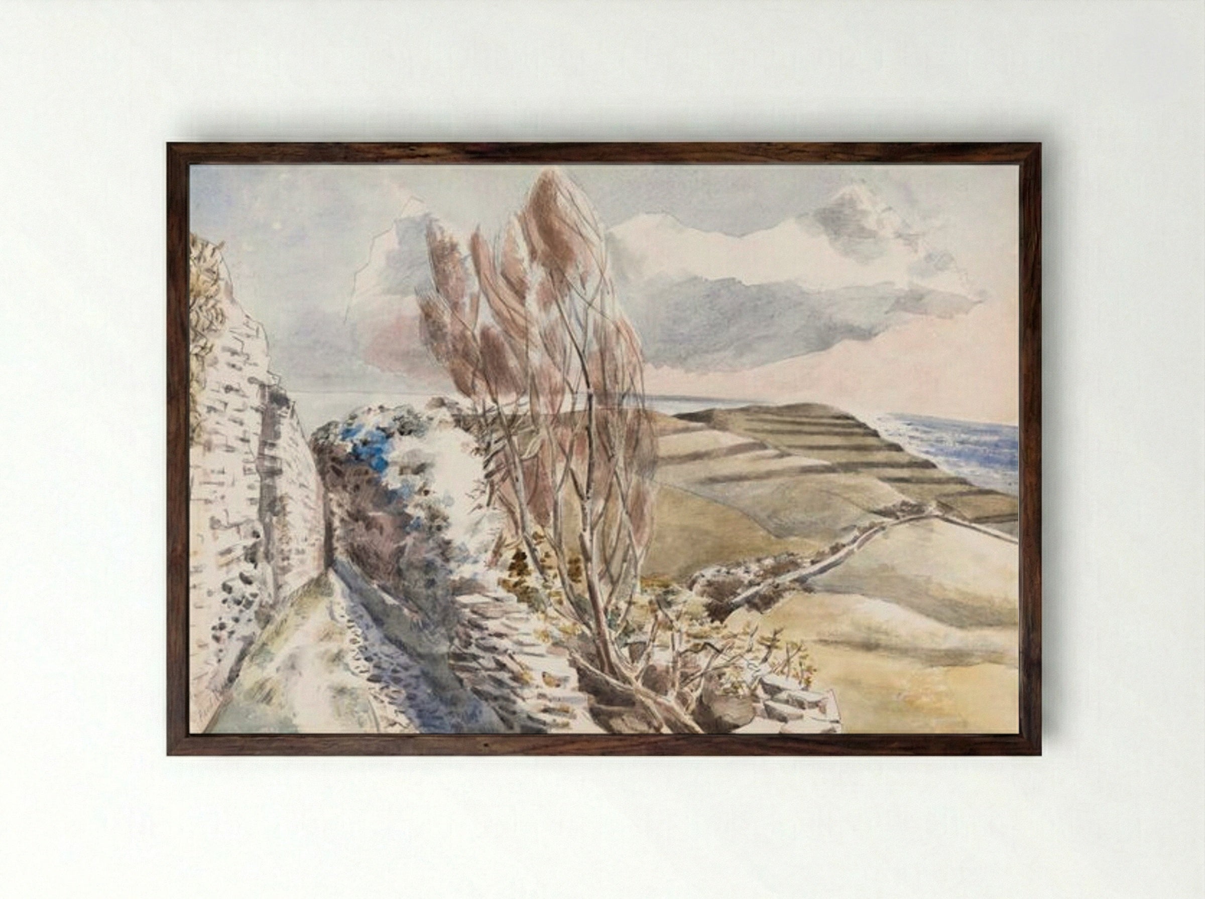 Worth Matravers, Dorset - Paul Nash - Framed Print Dark Wood