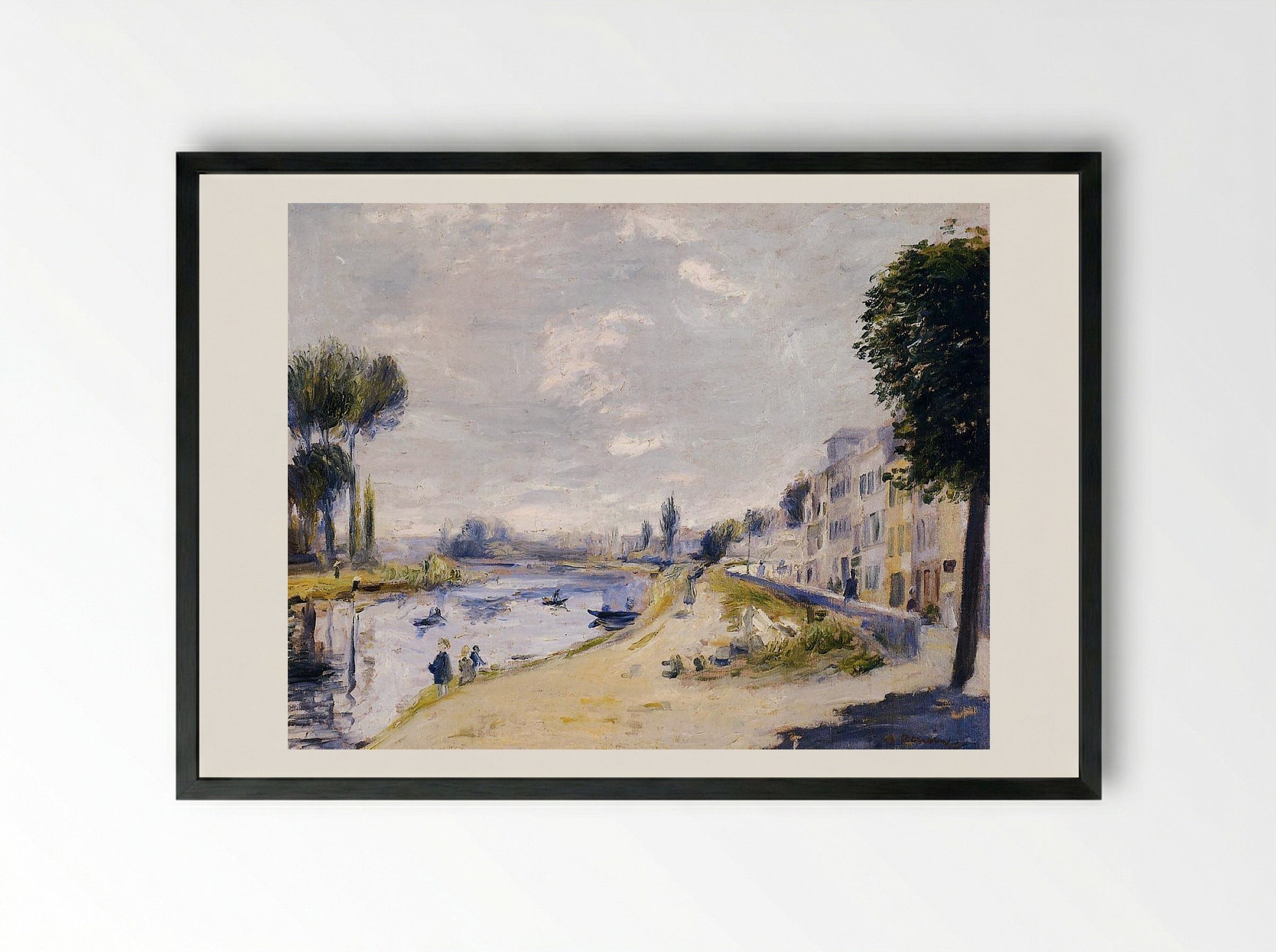 The Banks of the Seine - Pierre-Auguste Renoir - Framed Print Black