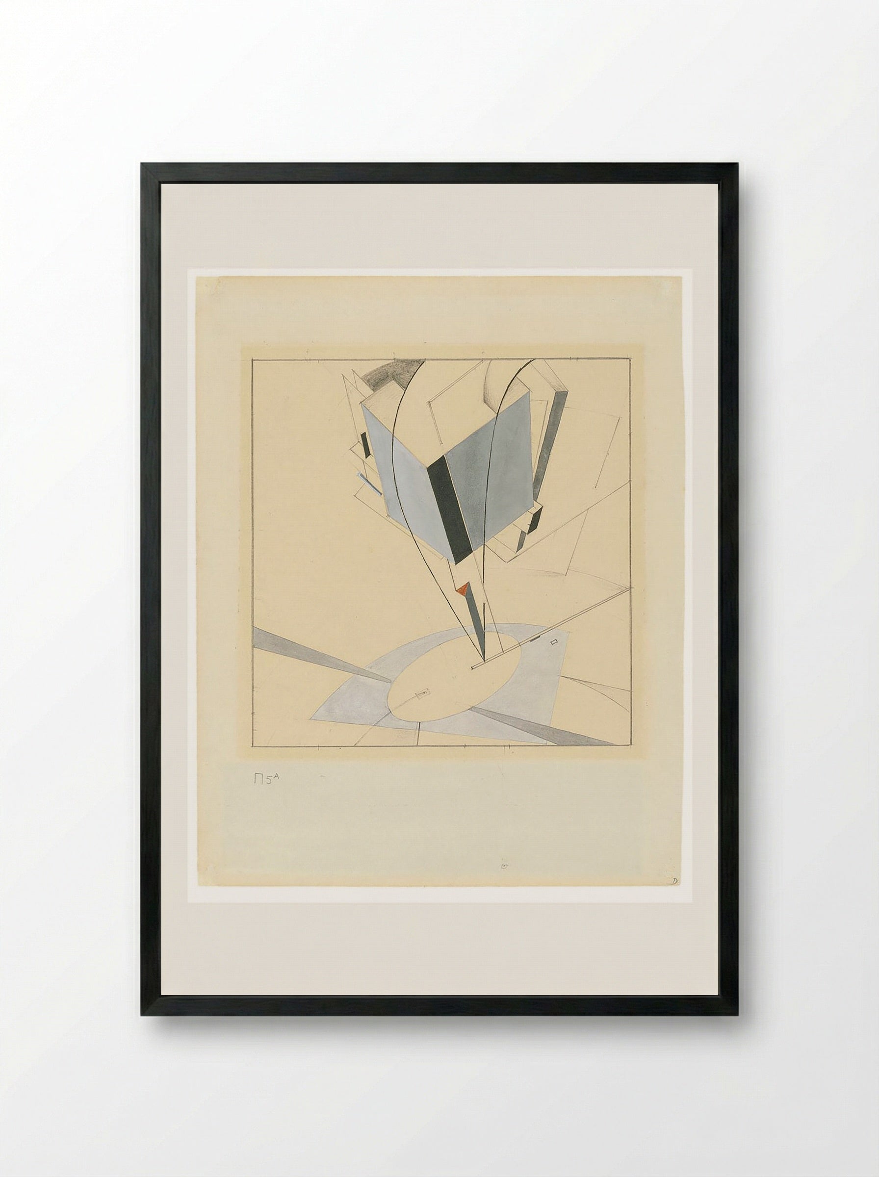 Proun 5A - El Lissitzky - Framed Print Black
