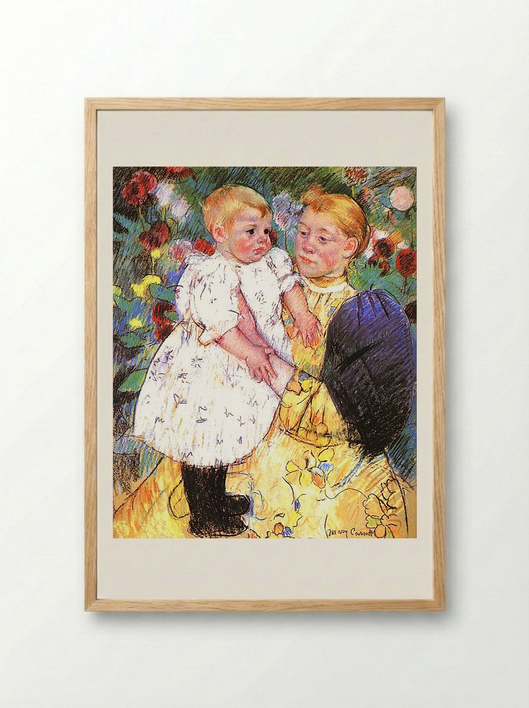 In the Garden - Mary Cassatt - Framed Print Wood