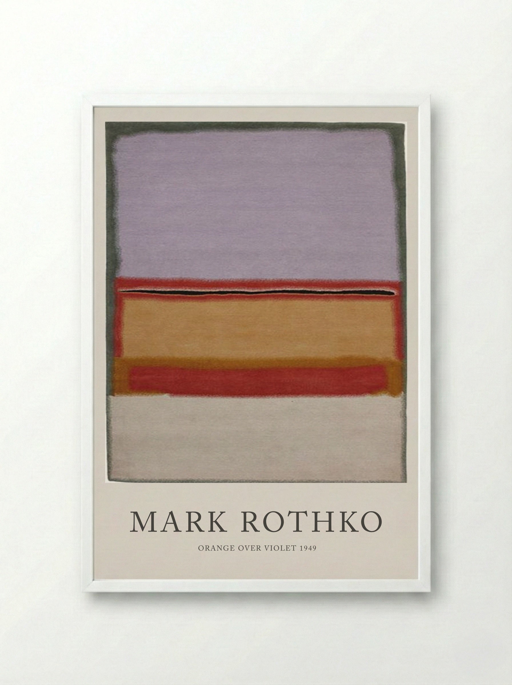 Orange Over Violet - Mark Rothko - Framed Print White