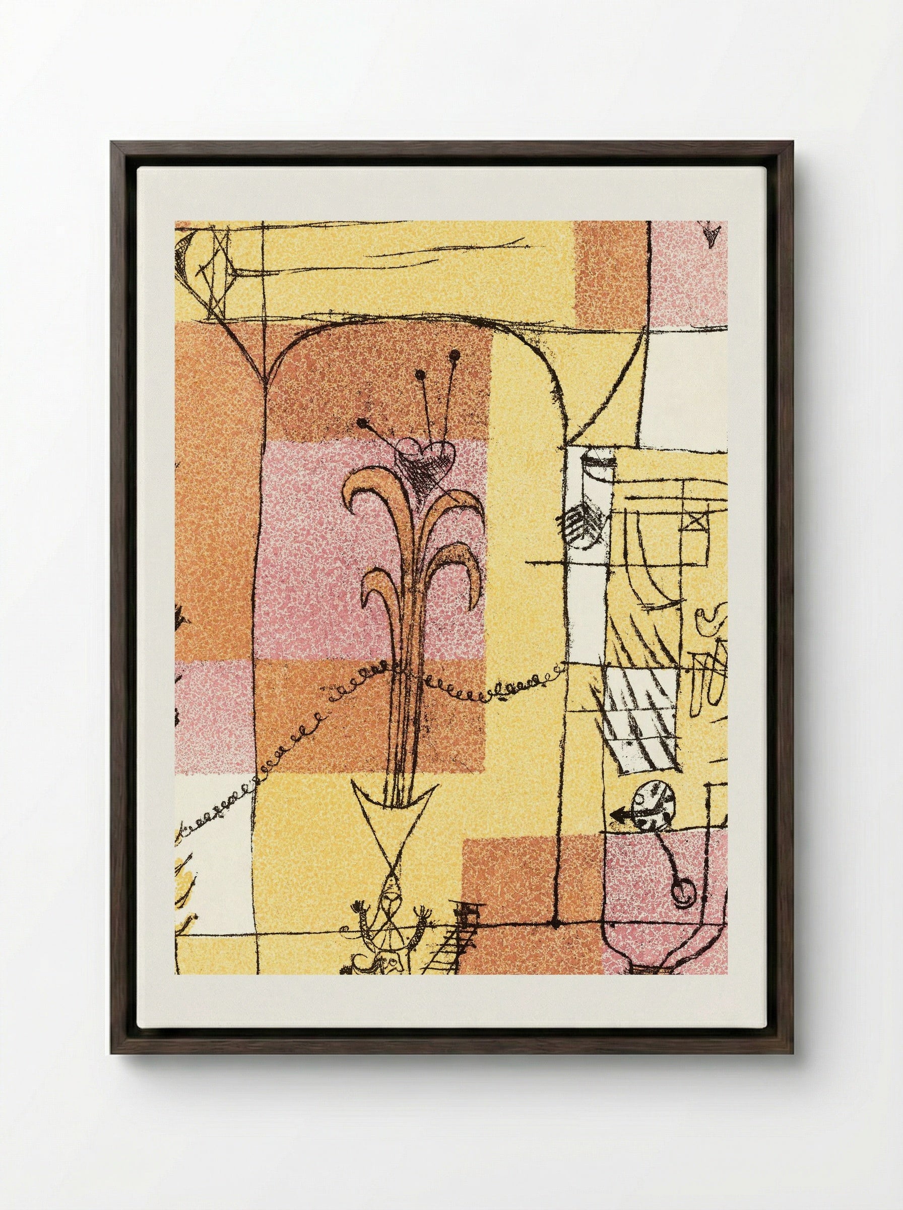In the Spirit of Hoffmann - Paul Klee - Framed Canvas Dark Wood