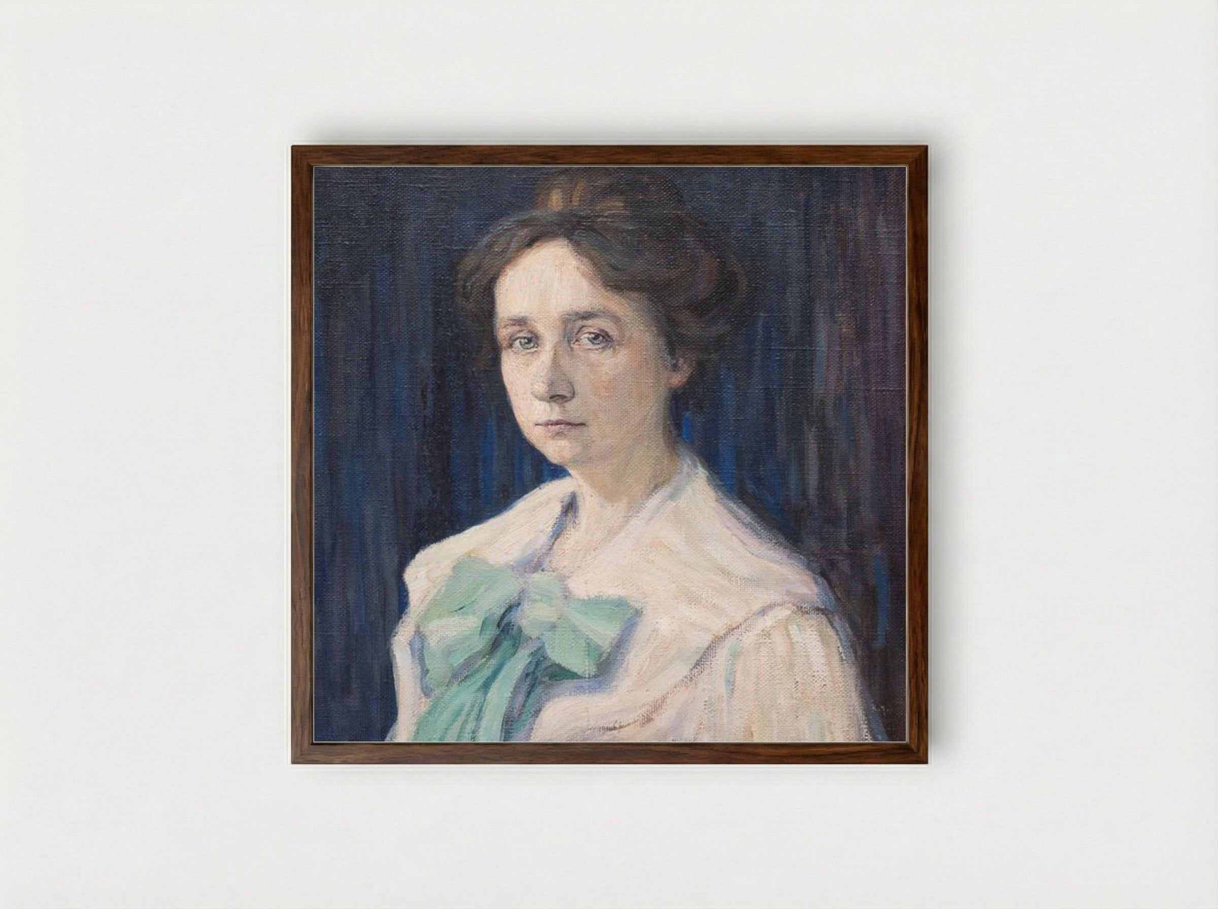 Portrait of Gabriele Münter - Gabriele Münter - Framed Print Dark Wood