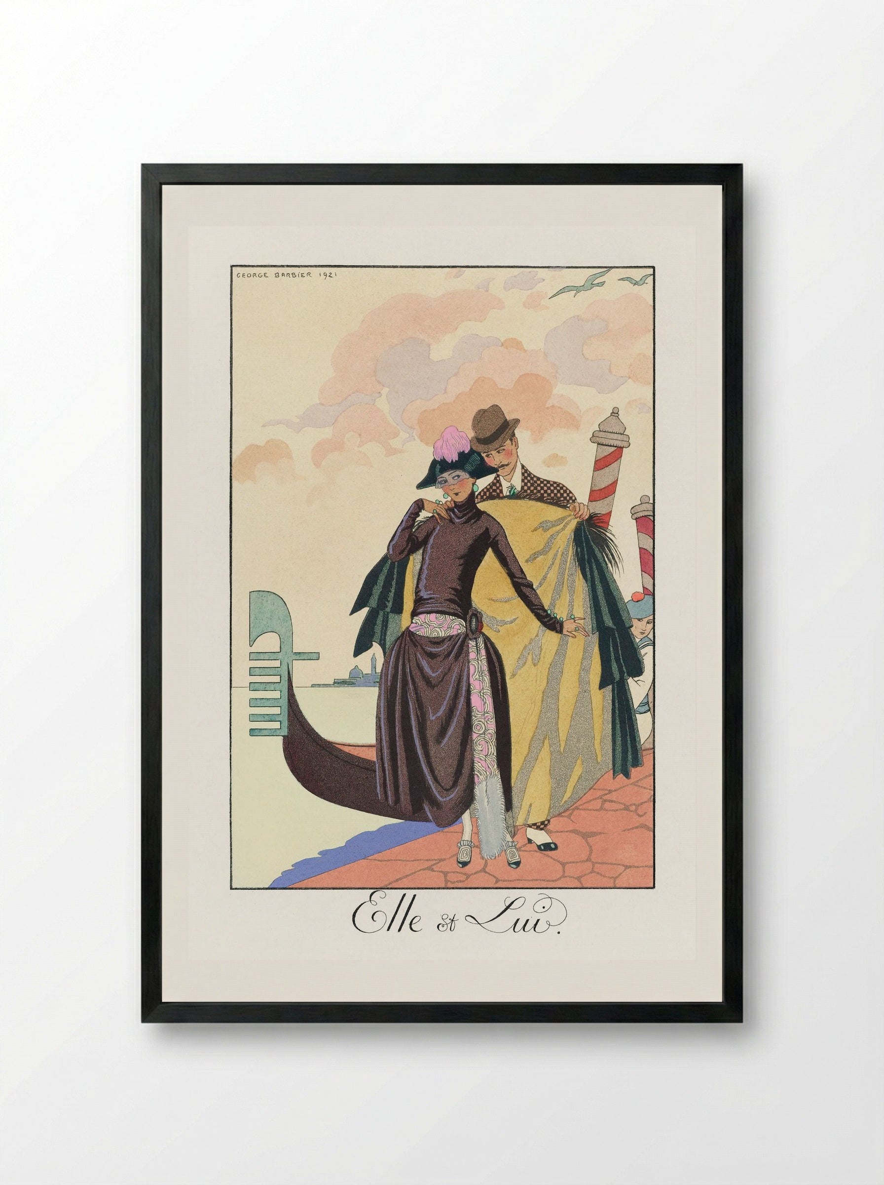 Elle et Lui - George Barbier - Framed Print Black