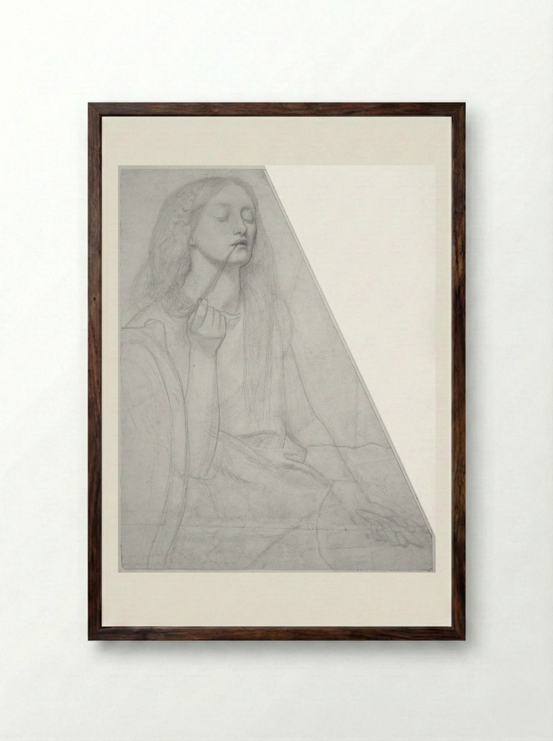 Study for 'The Return of Tibullus to Delia' - Dante Gabriel Rossetti - Framed Print Dark Wood