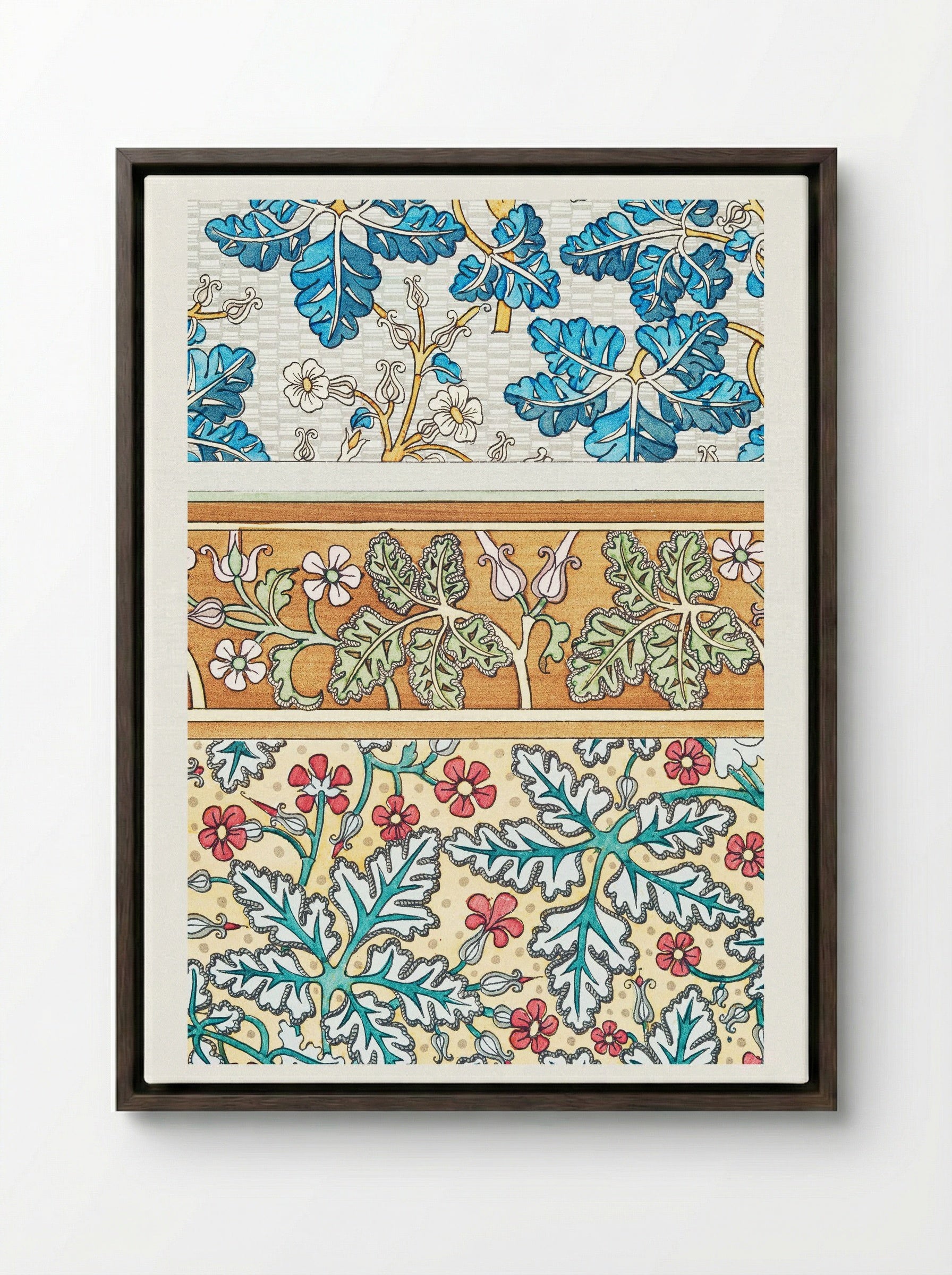 Geranium sauvage (Geranium, Plate 20) - Maurice Pillard Verneuil - Framed Canvas Dark Wood