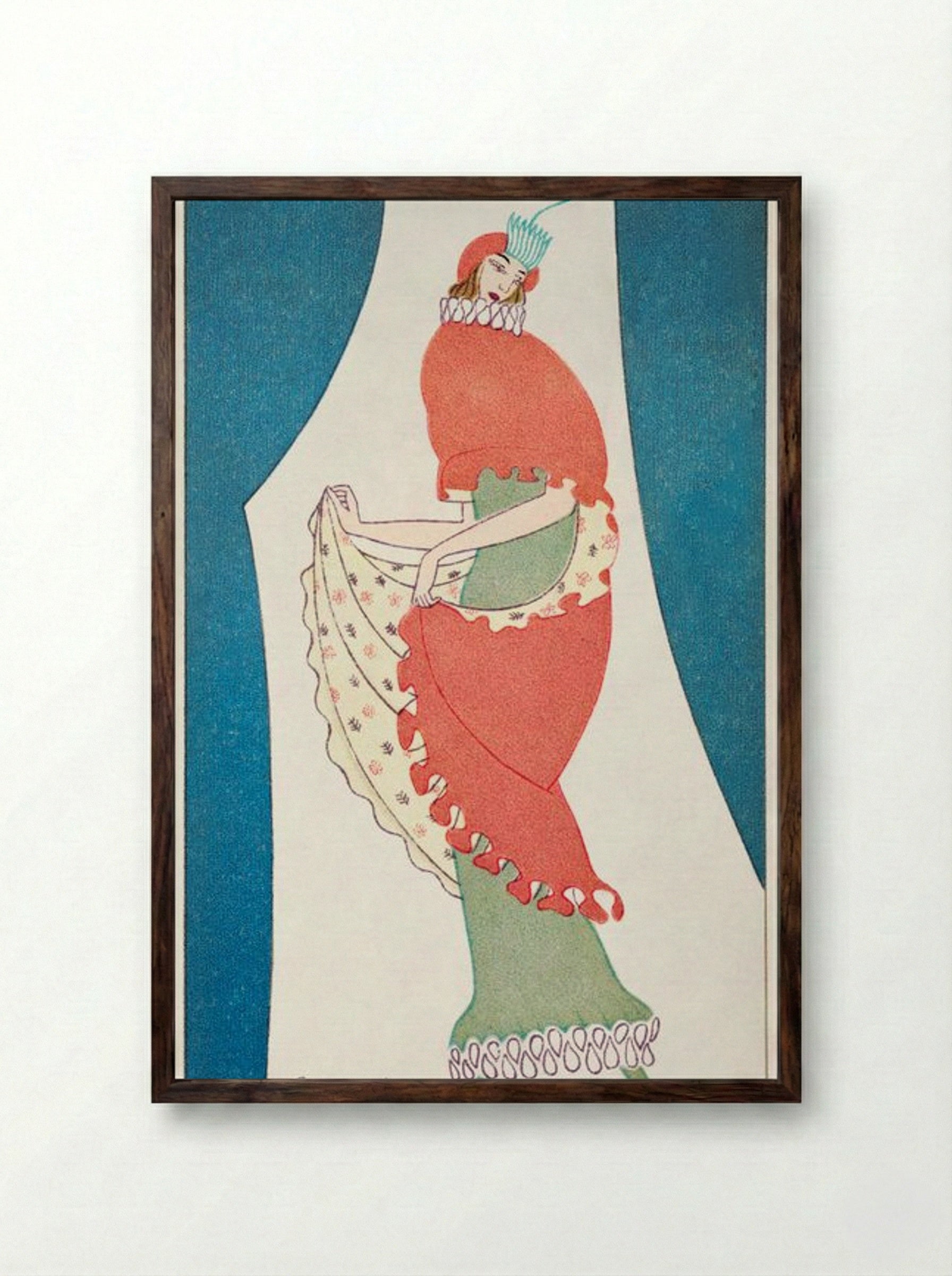 Woman in a Tubular Dress - Otto Friedrich Carl Lendecke - Framed Print Dark Wood