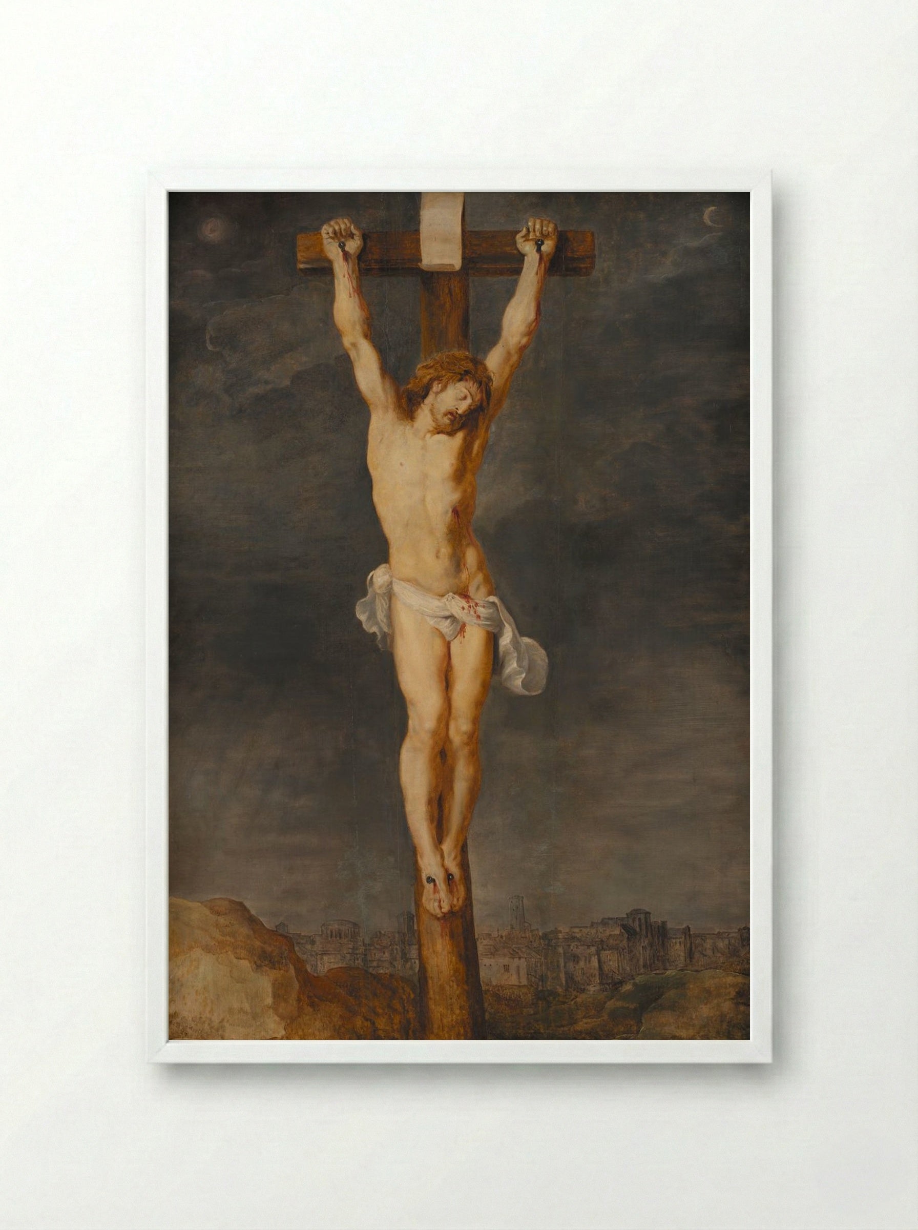 Christ on the Cross - Peter Paul Rubens - Framed Print White