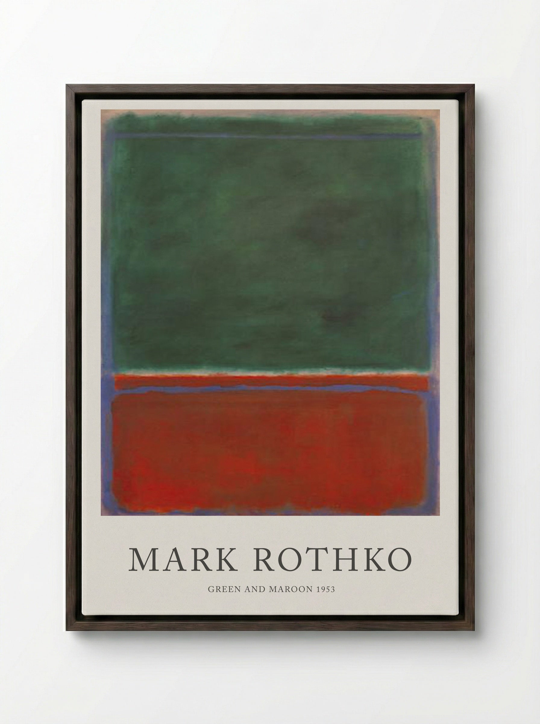 Green and Maroon - Mark Rothko - Framed Canvas Dark Wood