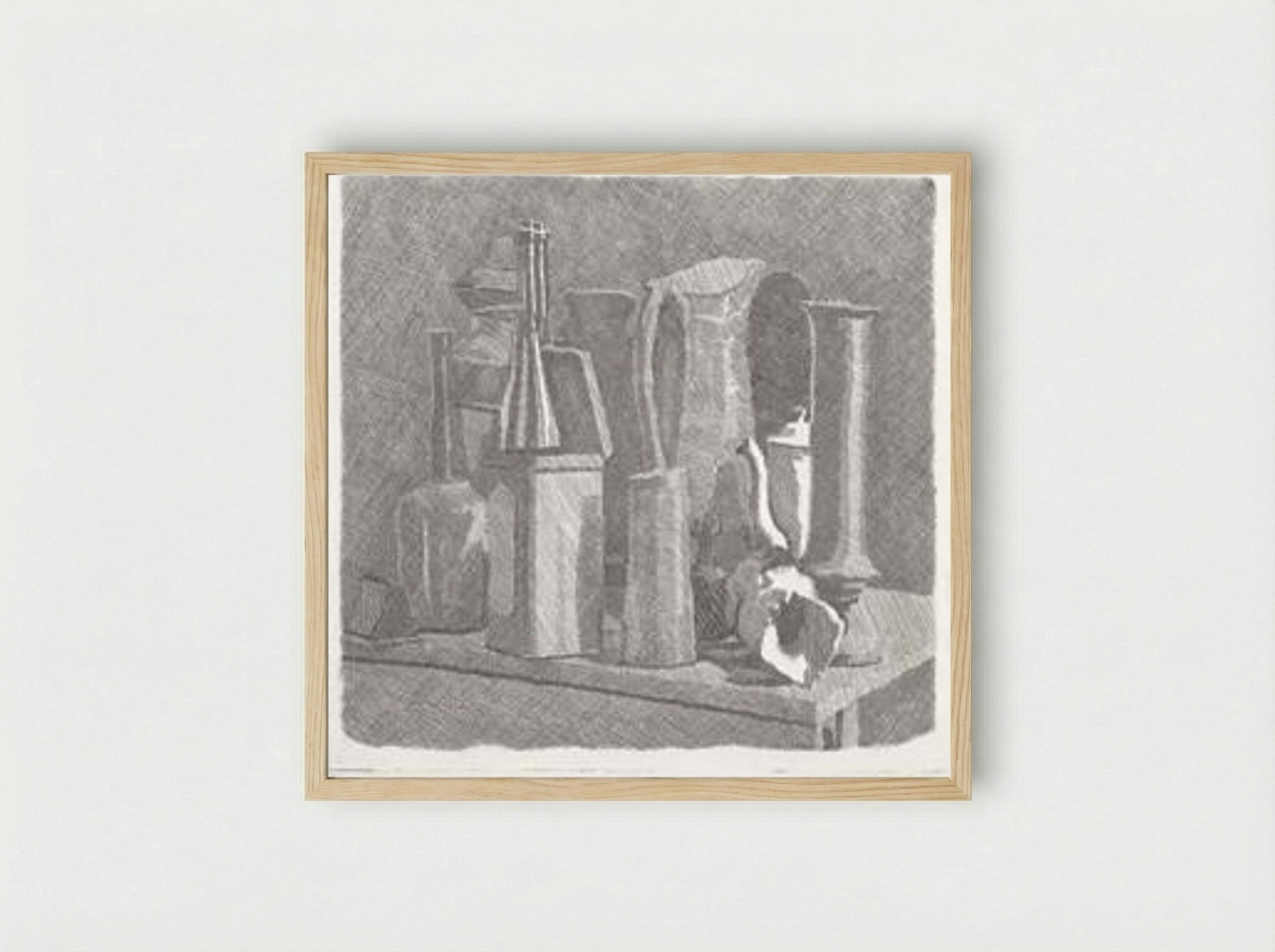 Grande natura morta con la caffettiera - Giorgio Morandi - Framed Print Wood