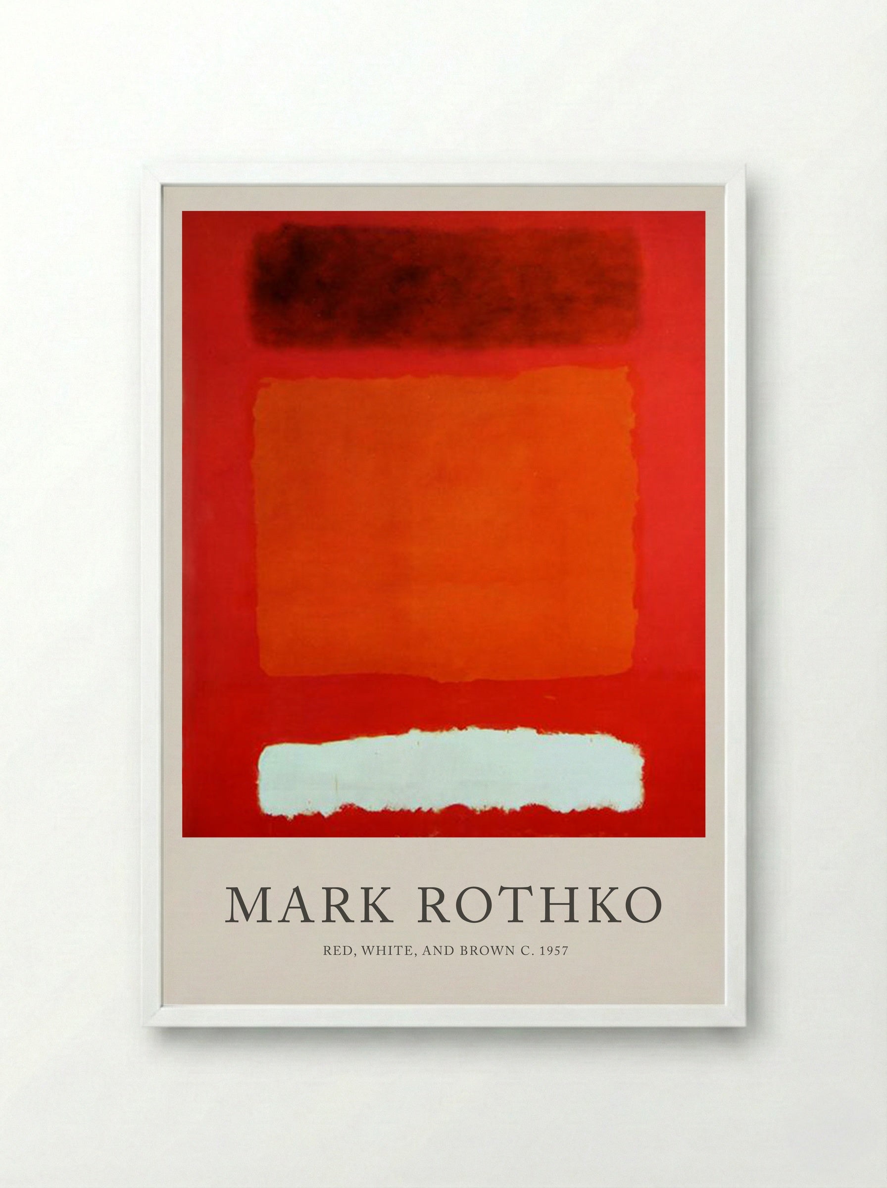 Red, White, and Brown - Mark Rothko - Framed Print White
