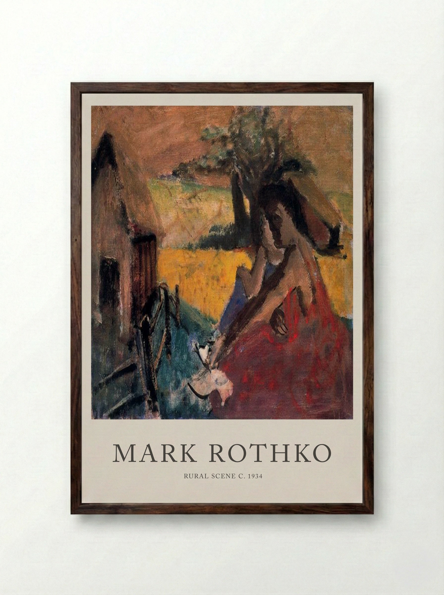 Rural Scene - Mark Rothko - Framed Print Dark Wood