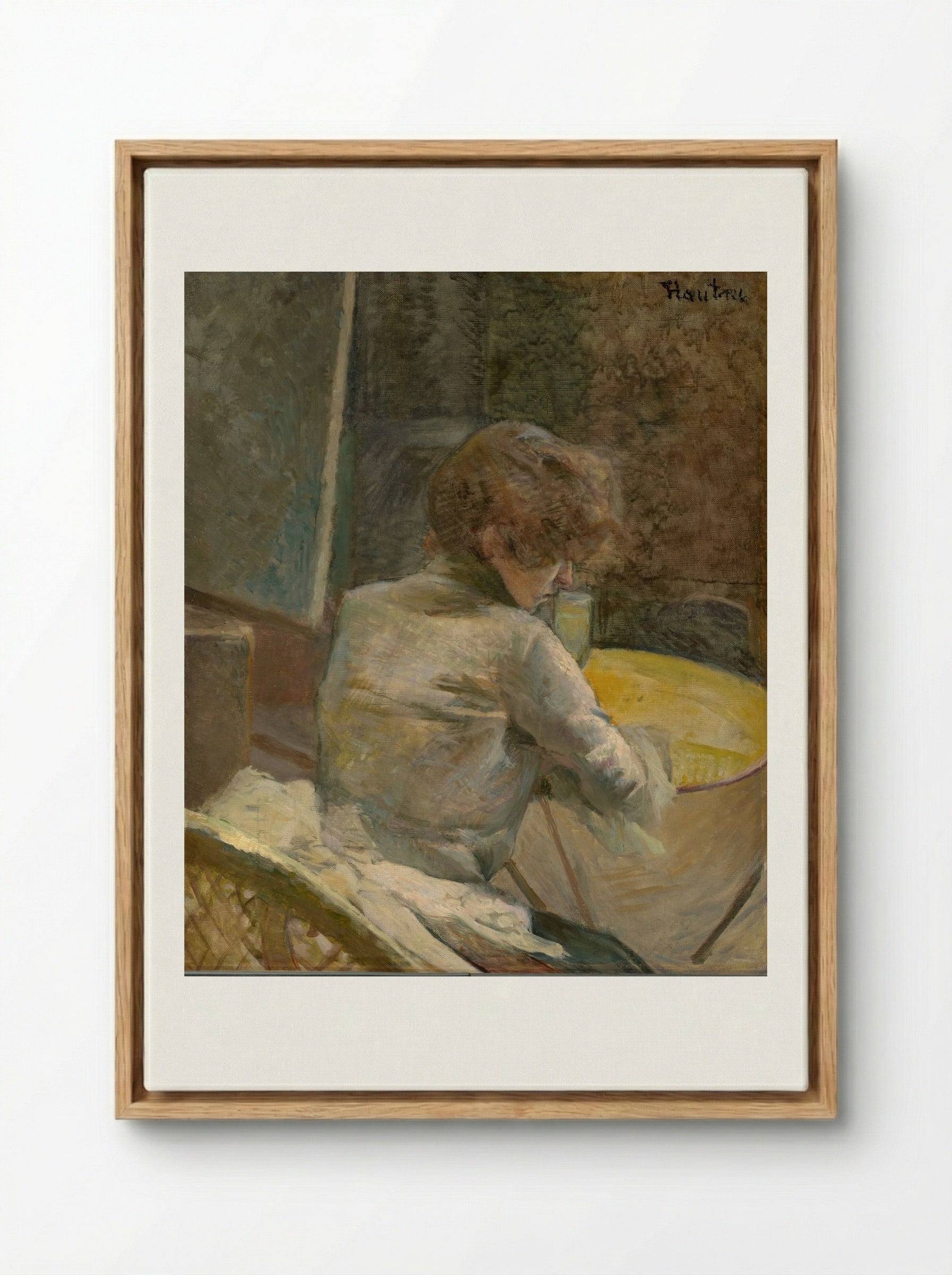Waiting - Henri de Toulouse-Lautrec - Framed Canvas Wood