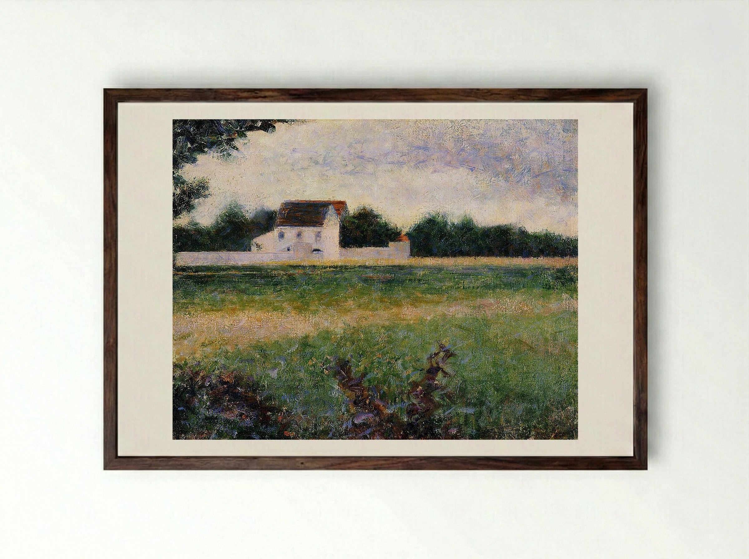 Landscape in the Île-de-France - Armand Guillaumin - Framed Print Dark Wood