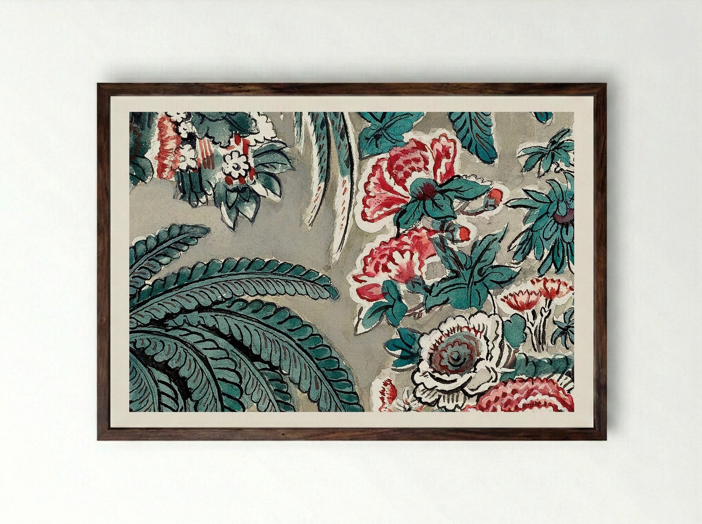 Chintz - George Loughridge - Framed Print Dark Wood