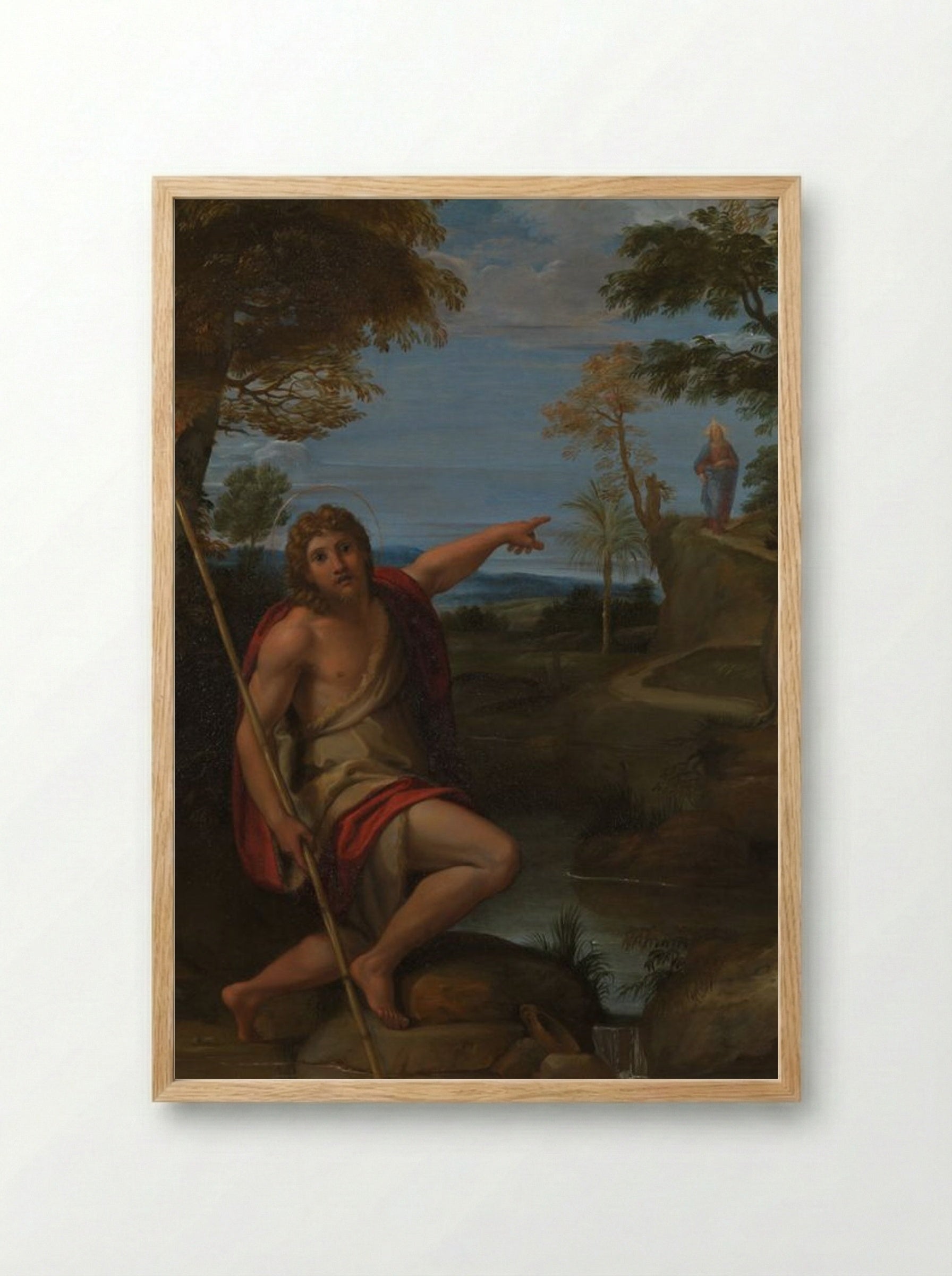 Saint John the Baptist Bearing Witness - Annibale Carracci - Framed Print Wood