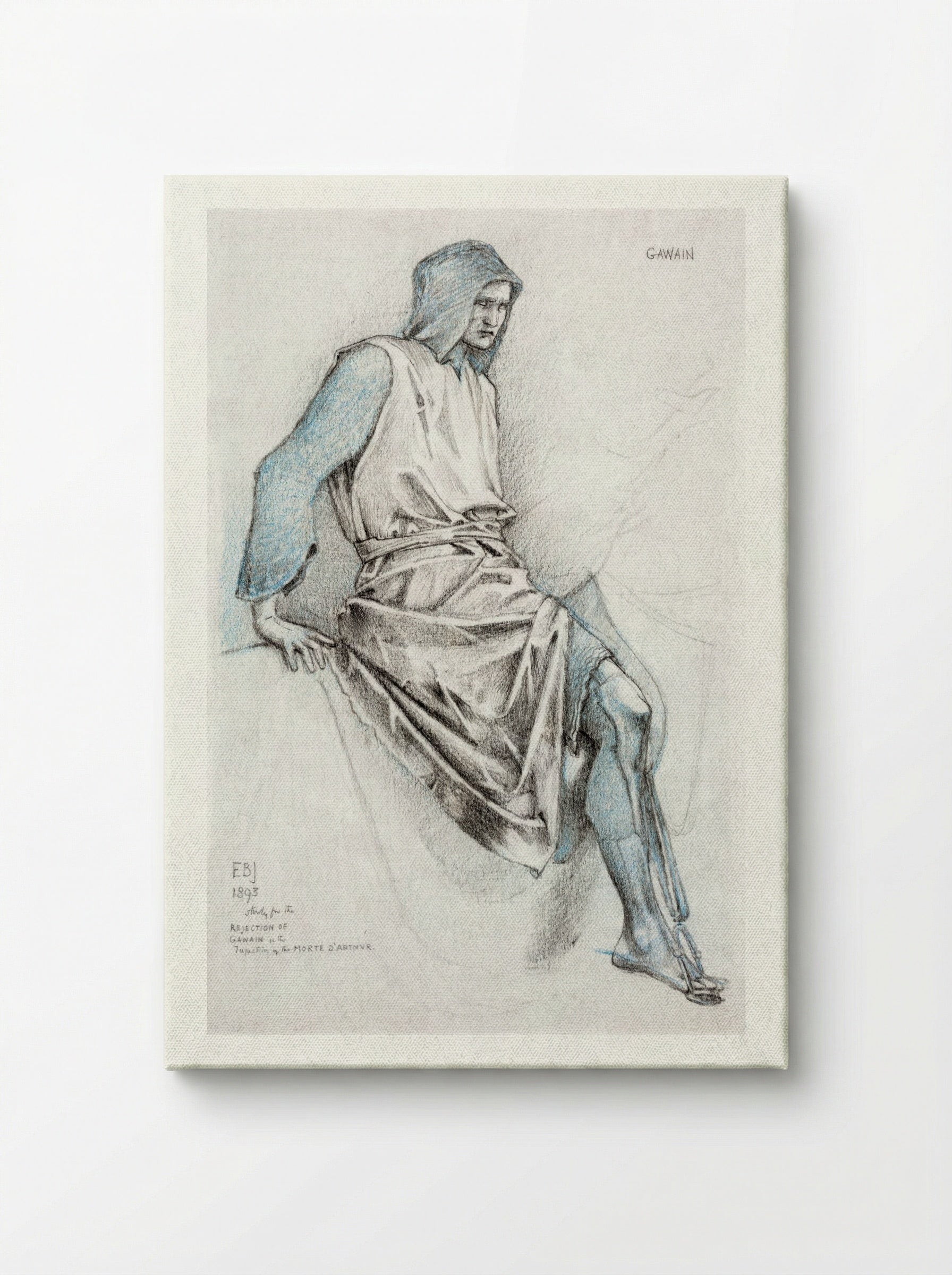 Study for 'The Failure of Gawaine' - Edward Burne-Jones - Canvas