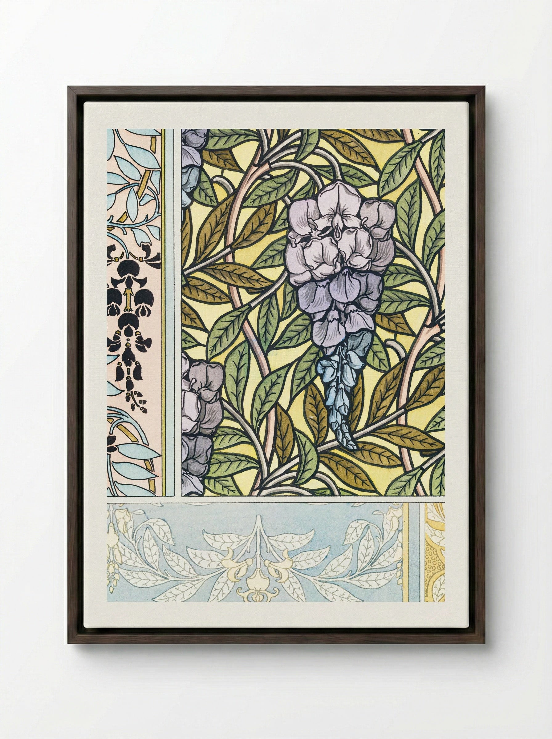 Glycine (Wisteria) from La Plante et ses Applications ornementales - Maurice Pillard Verneuil - Framed Canvas Dark Wood