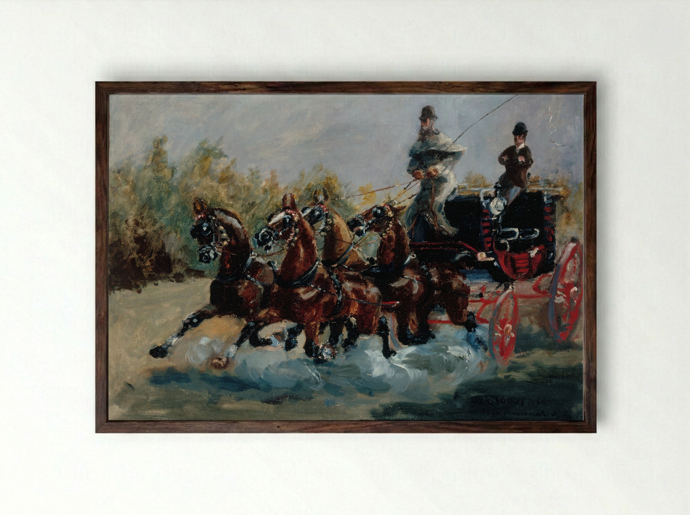 Nice, Souvenir of the Promenade des Anglais - Henri de Toulouse-Lautrec - Framed Print Dark Wood